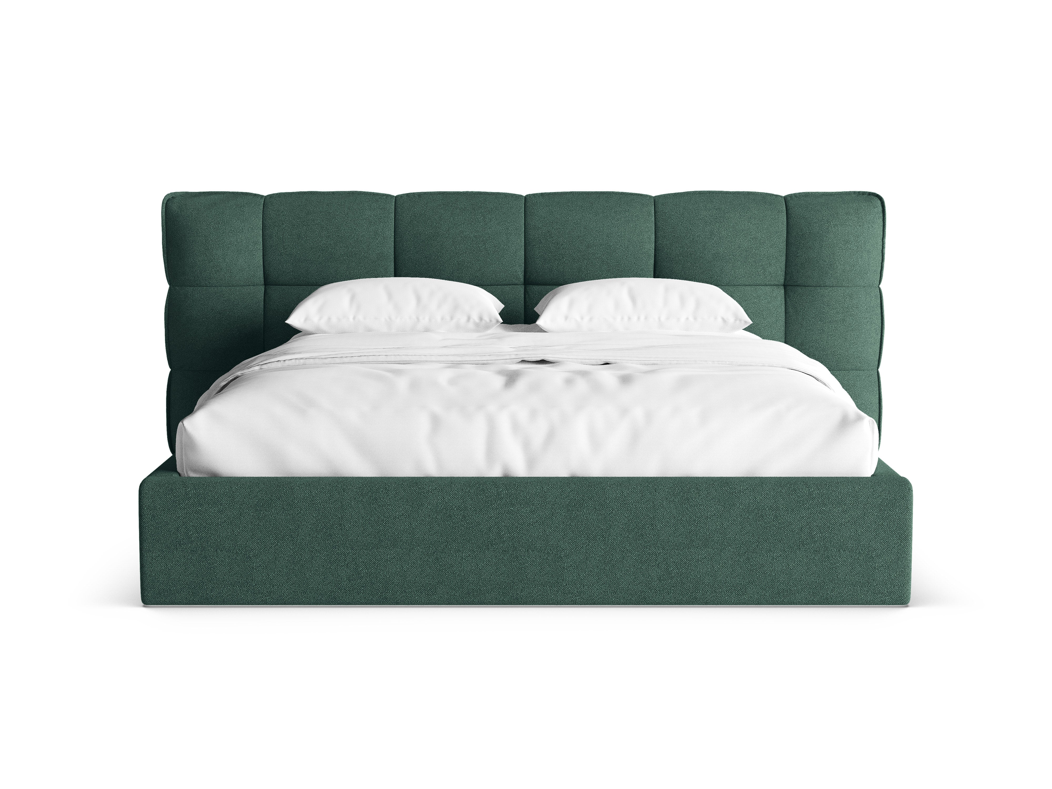 Bett mit Stauraum ERIC grün Boucle