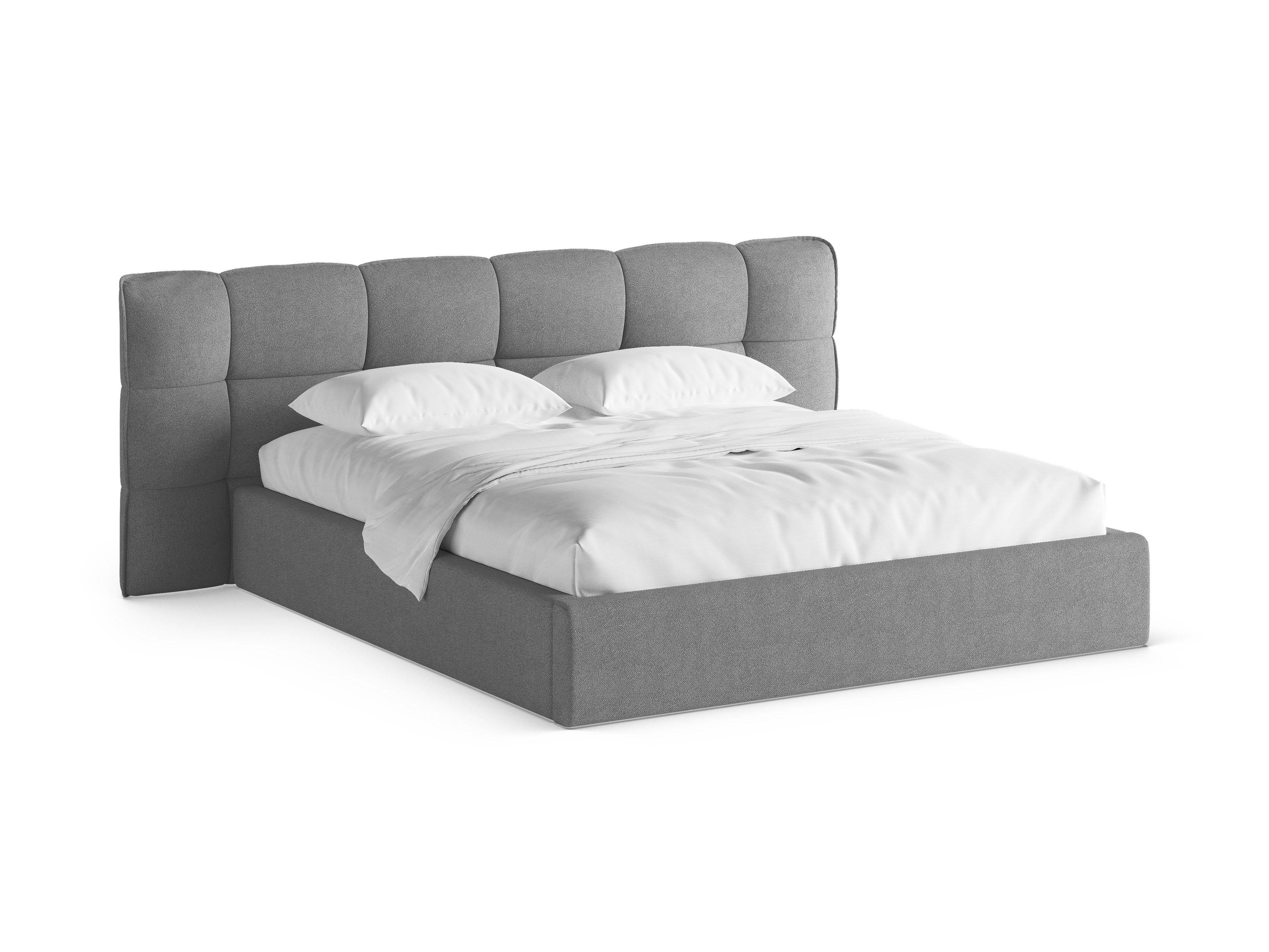 Bett mit Stauraum ERIC dunkelgrau Boucle