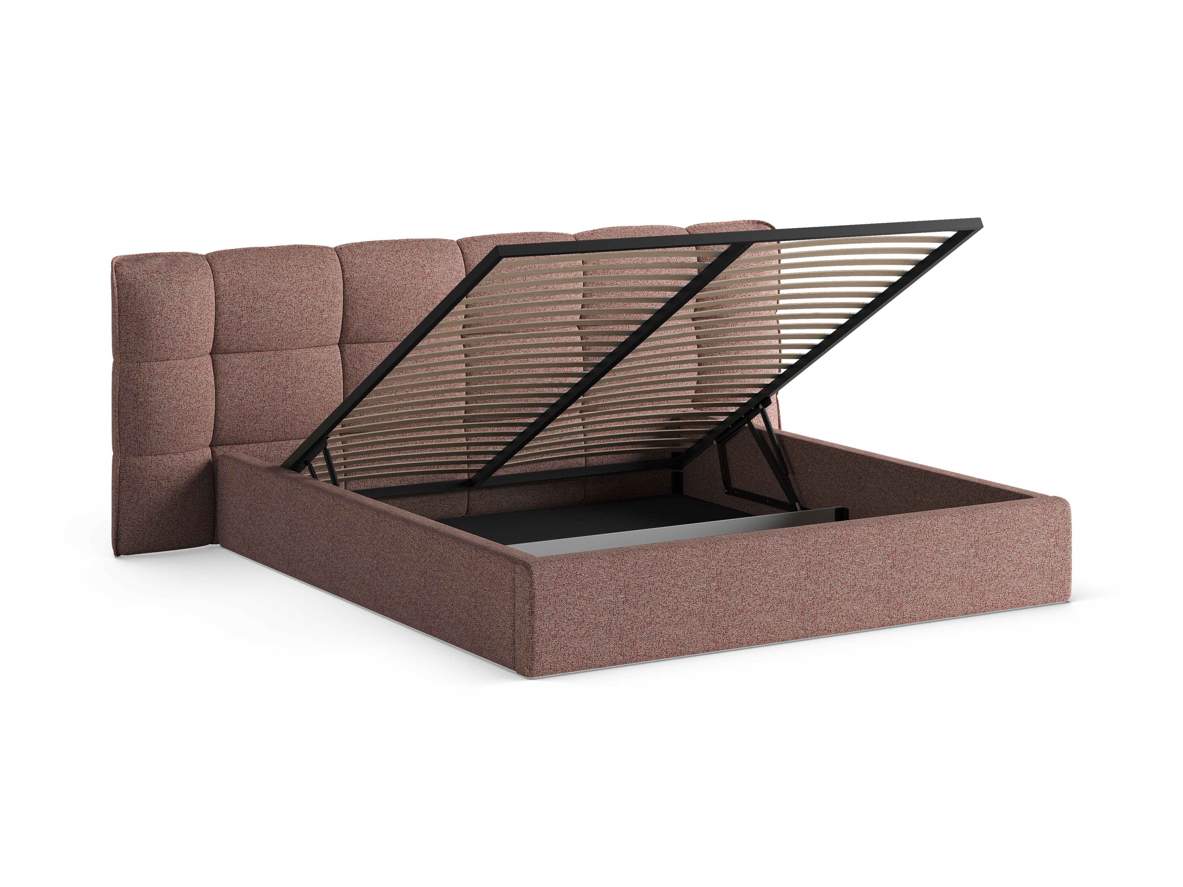 Bett mit Stauraum ERIC rosa Melange