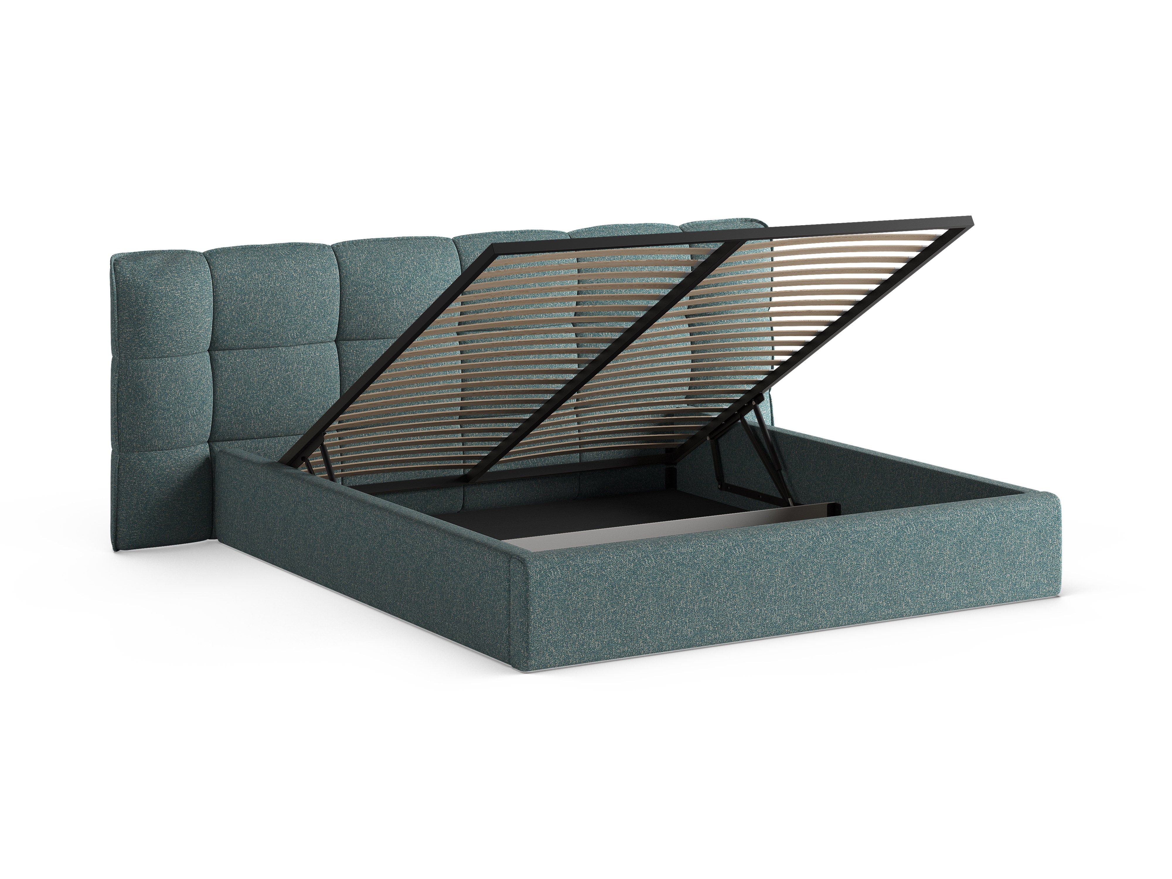 Bett mit Stauraum ERIC blau meliert