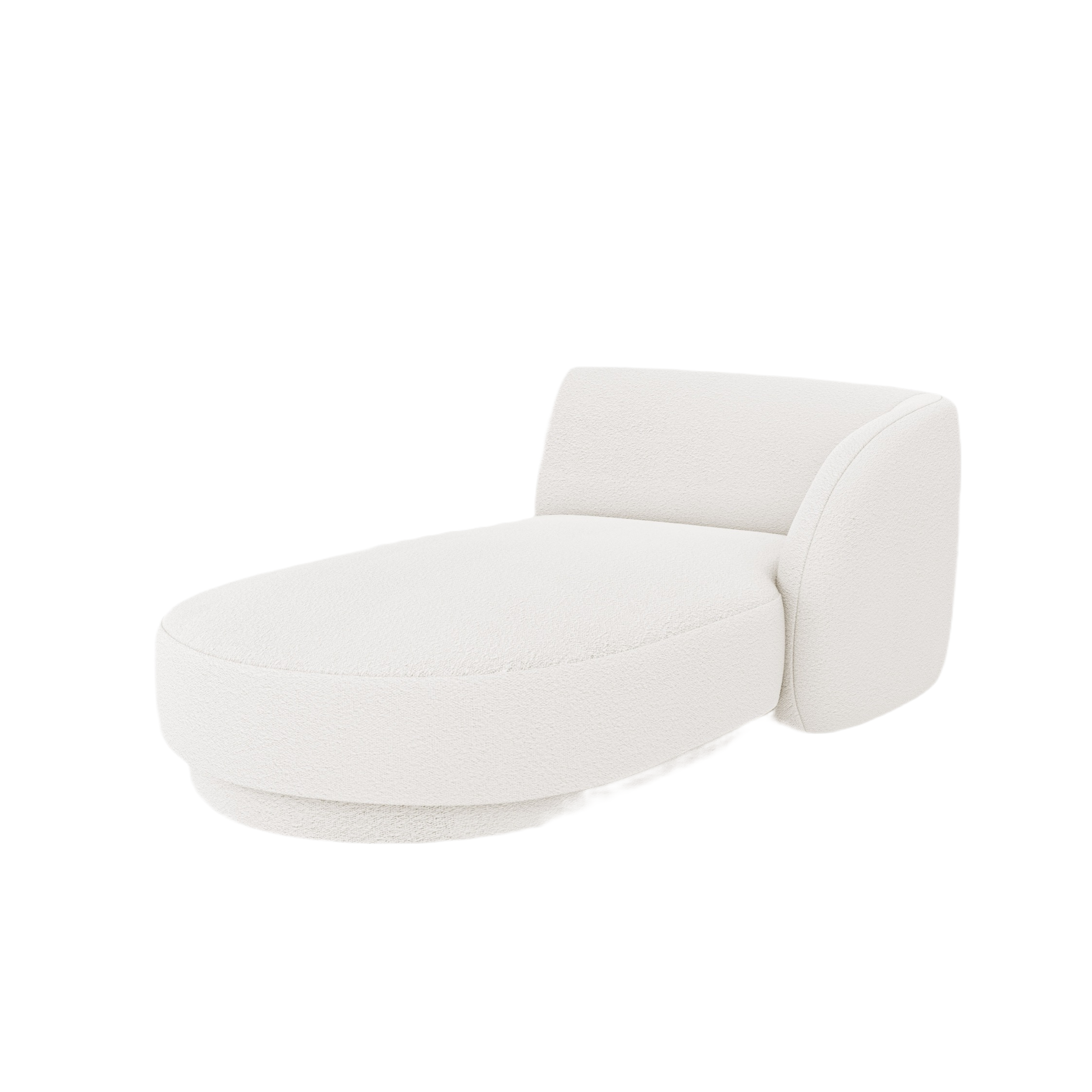 Right-facing chaise longue MILEY white boucle