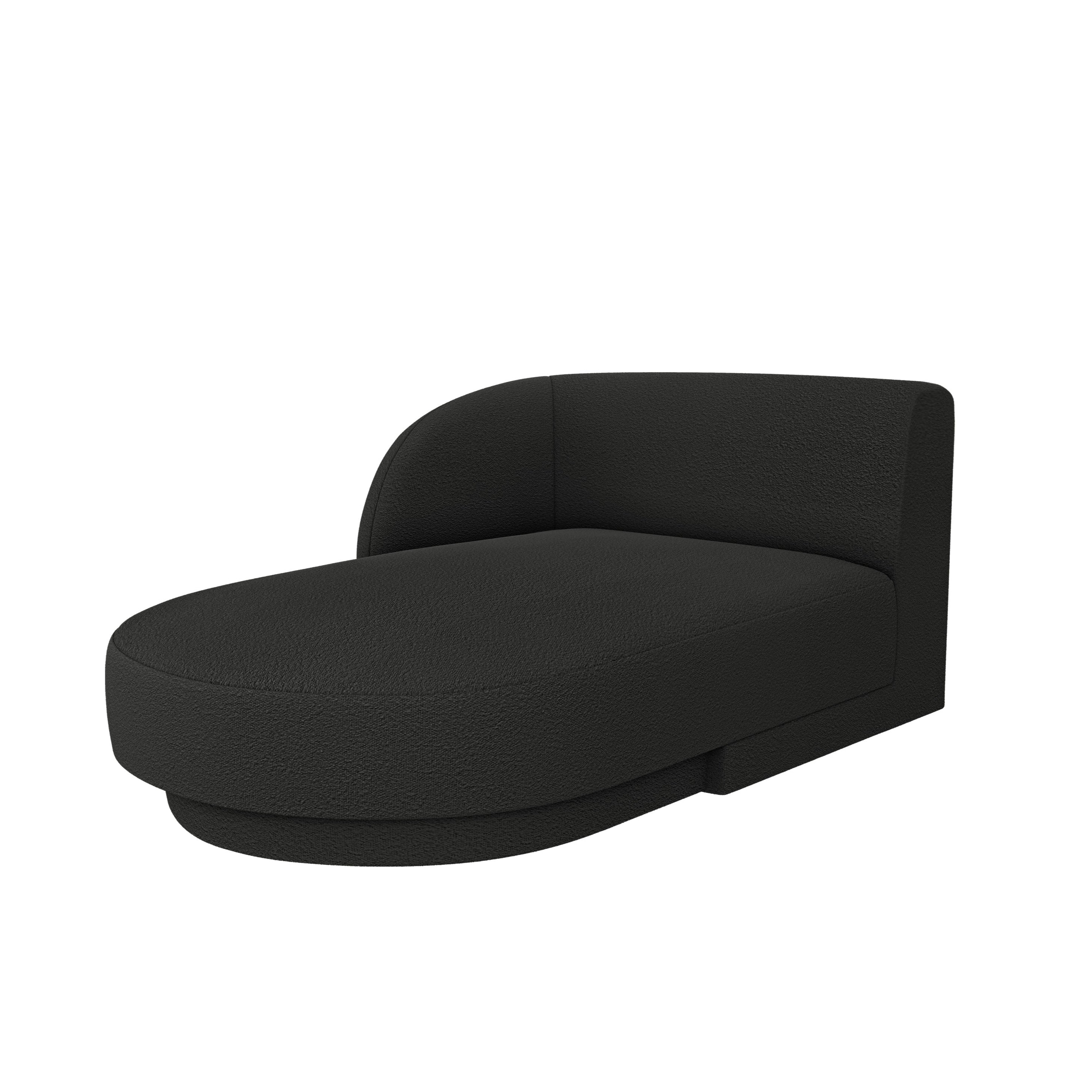 Linksseitiger Szezlong MILEY schwarzer Boucle