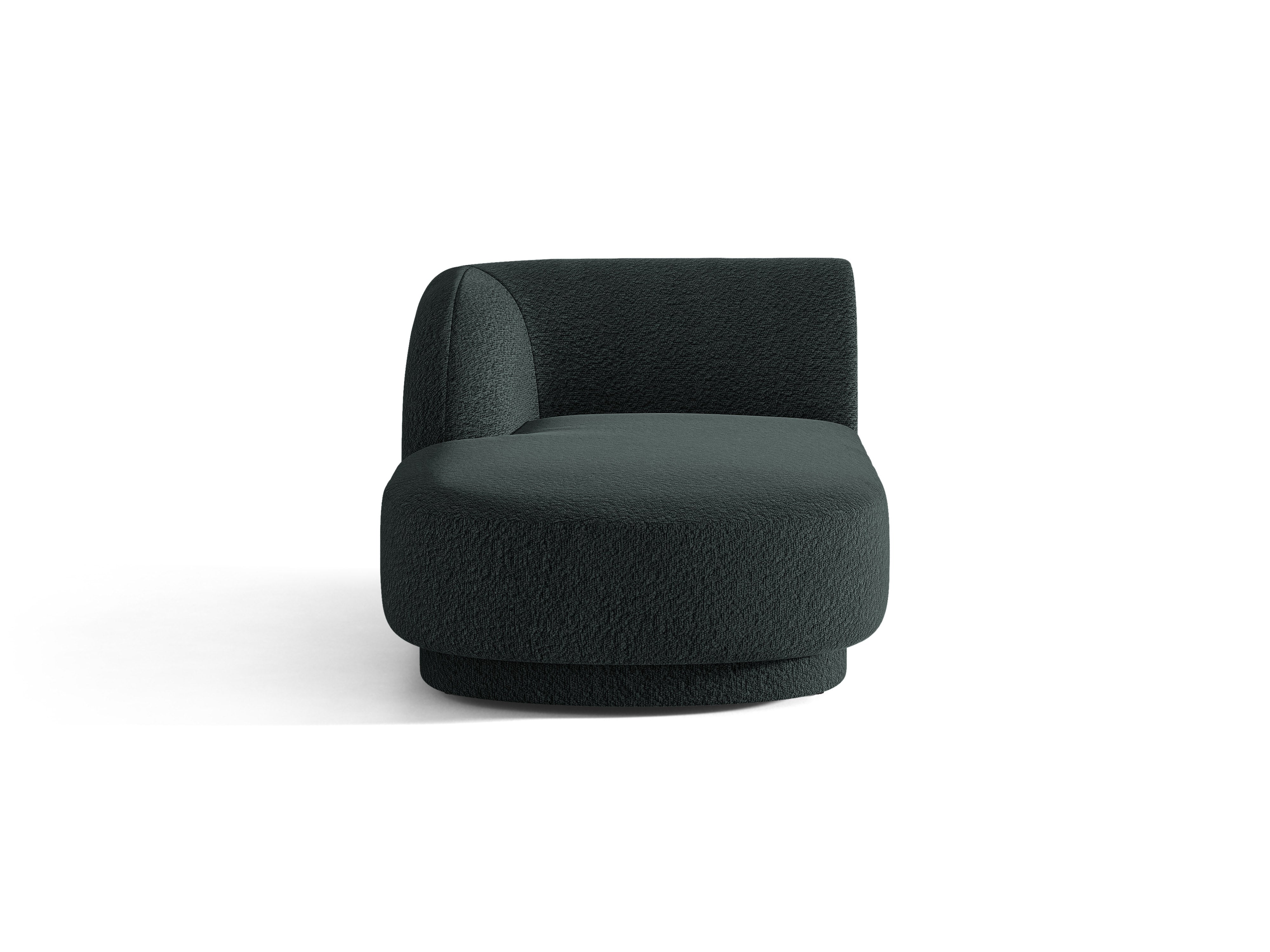 Linksseitiger Szezlong MILEY schwarzer Boucle