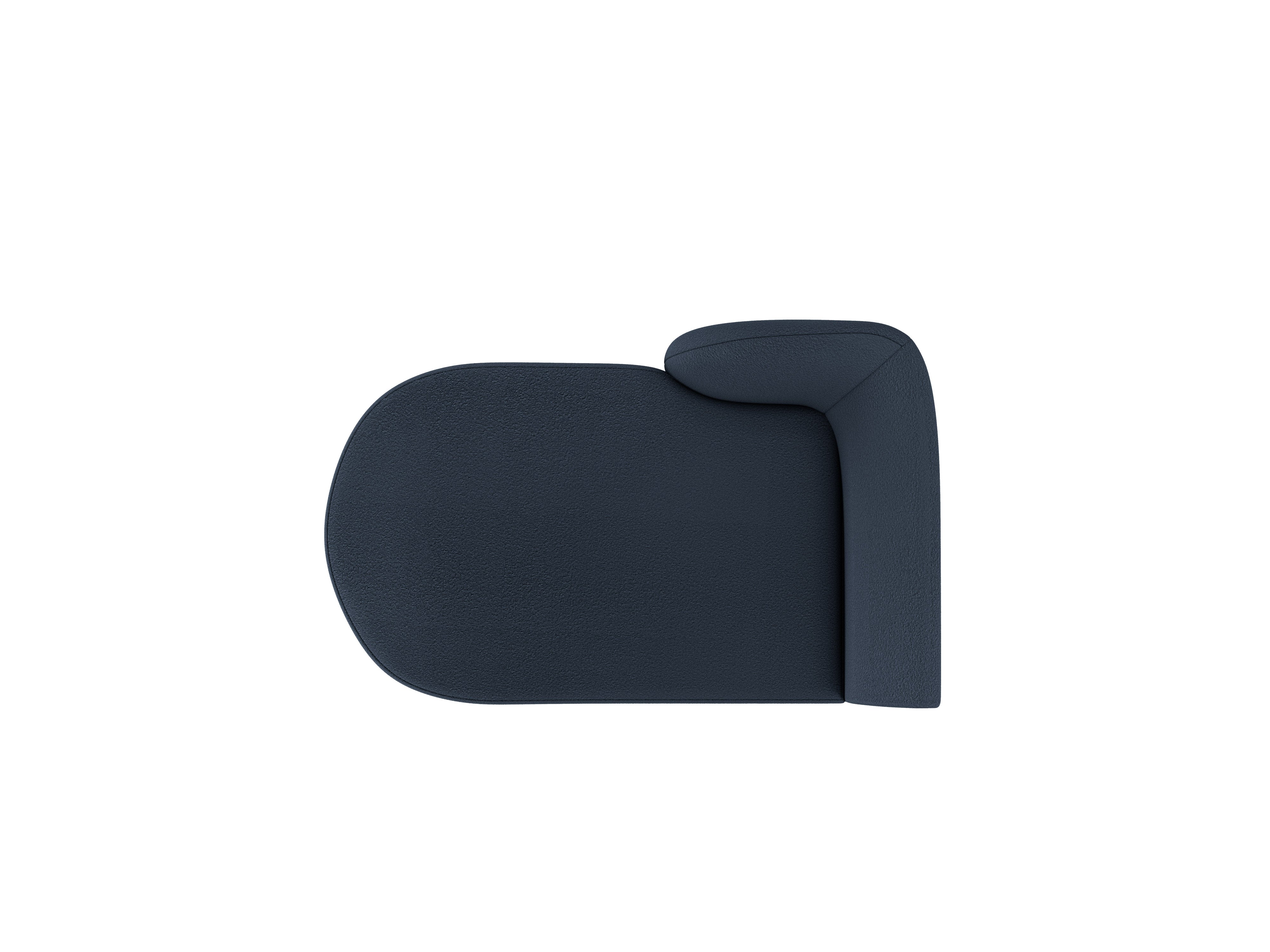 Left-facing chaise longue MILEY dark blue boucle