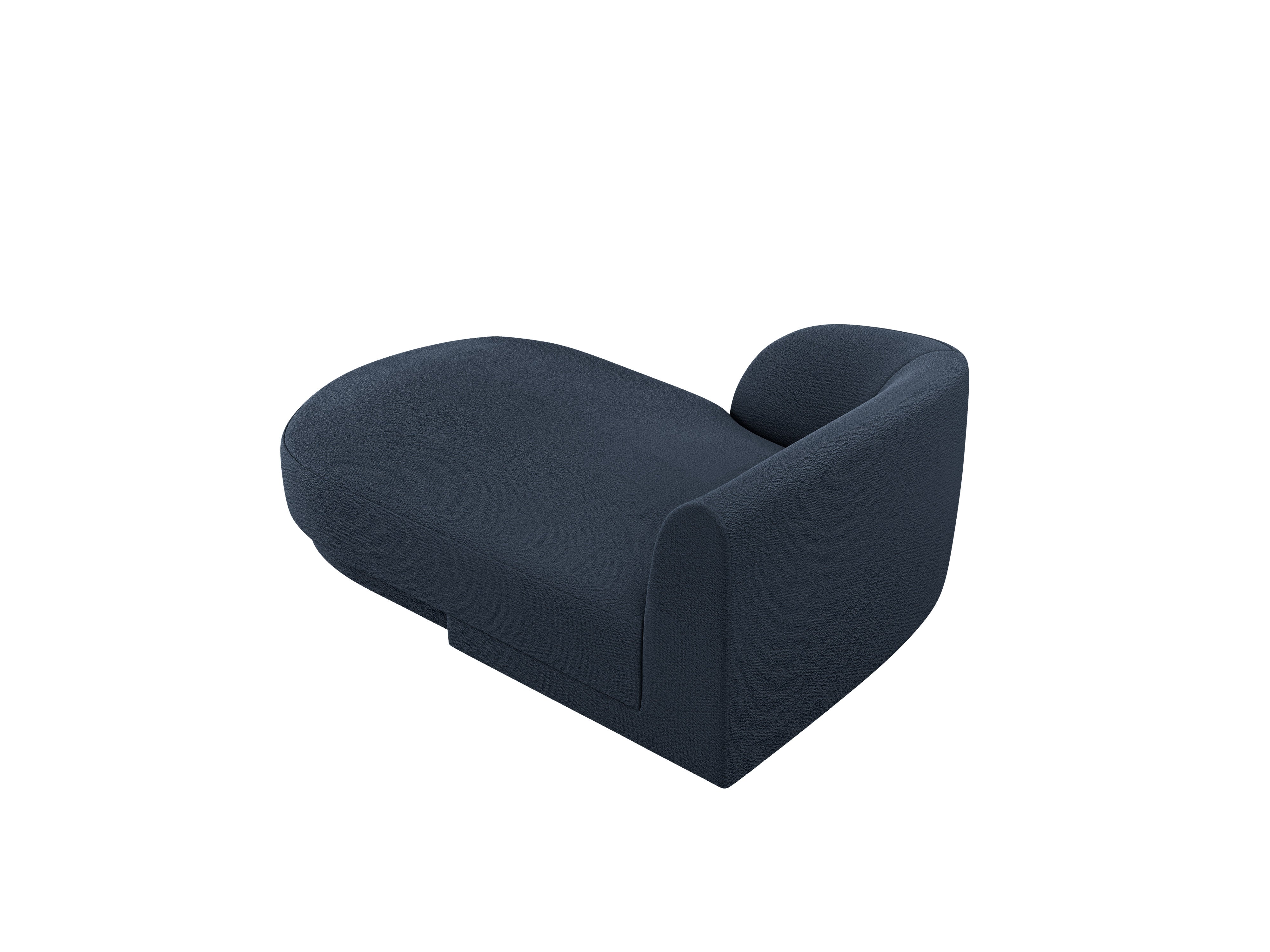 Left-facing chaise longue MILEY dark blue boucle