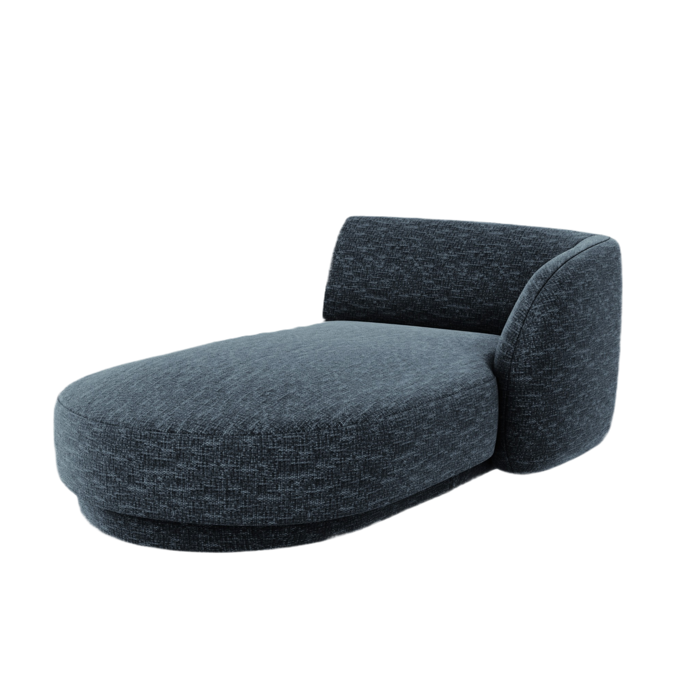 Right-facing chaise longue MILEY royal blue silky chenille