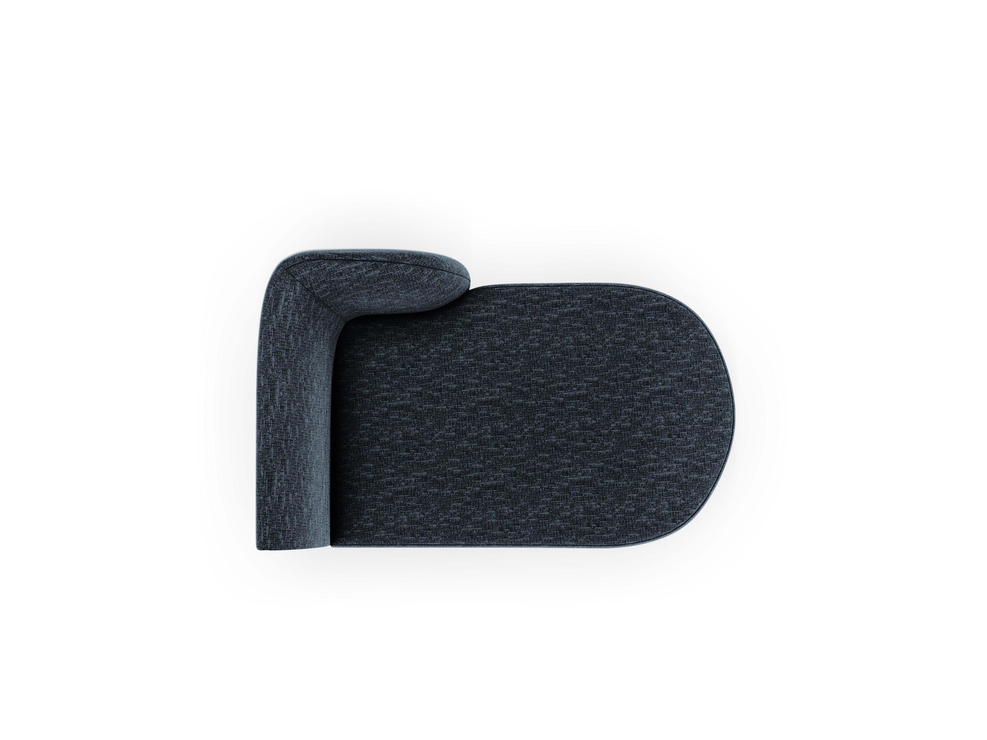 Right-facing chaise longue MILEY royal blue silky chenille