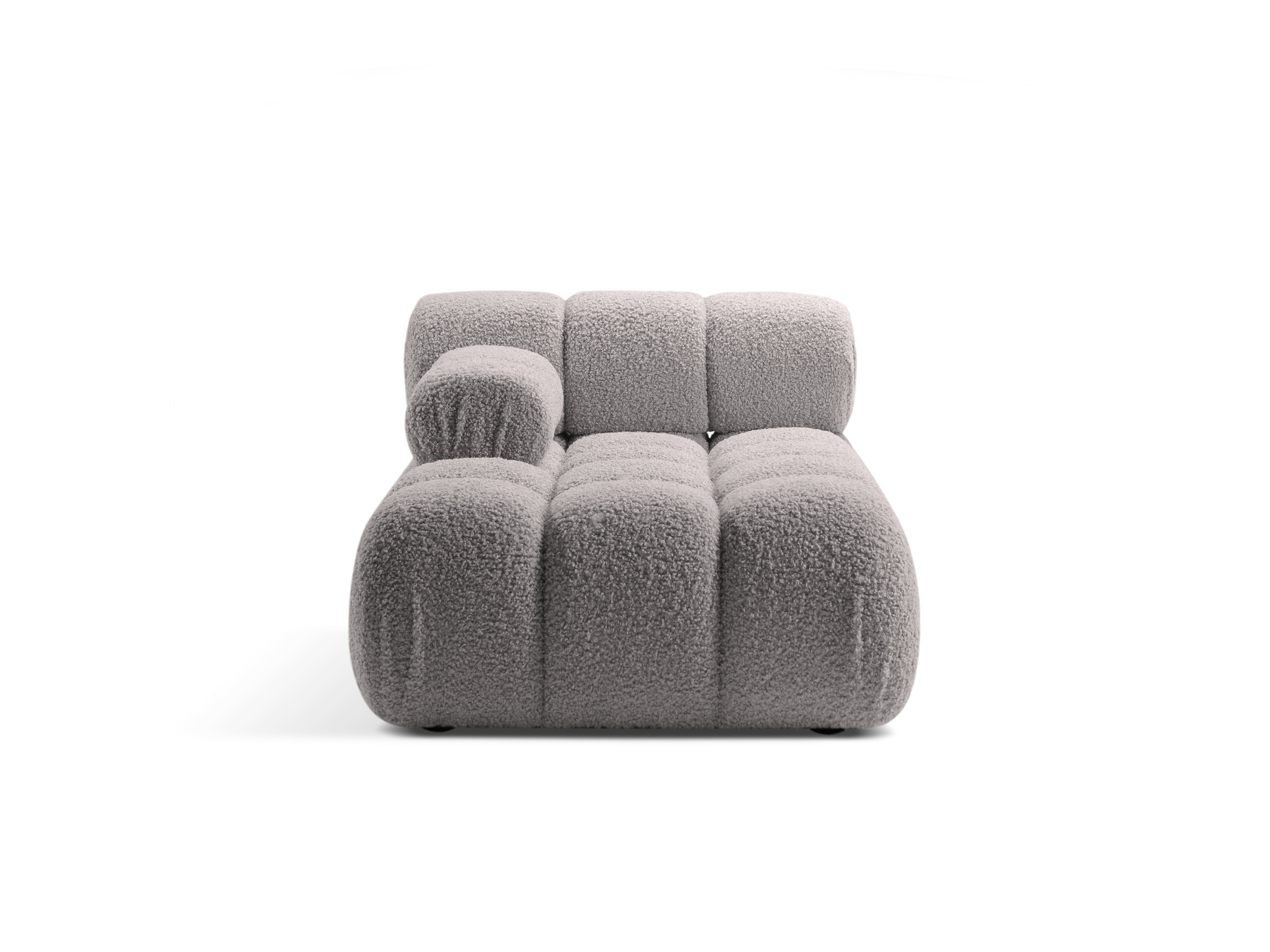 Linksseitiger Sessel BELLIS in grauem Boucle