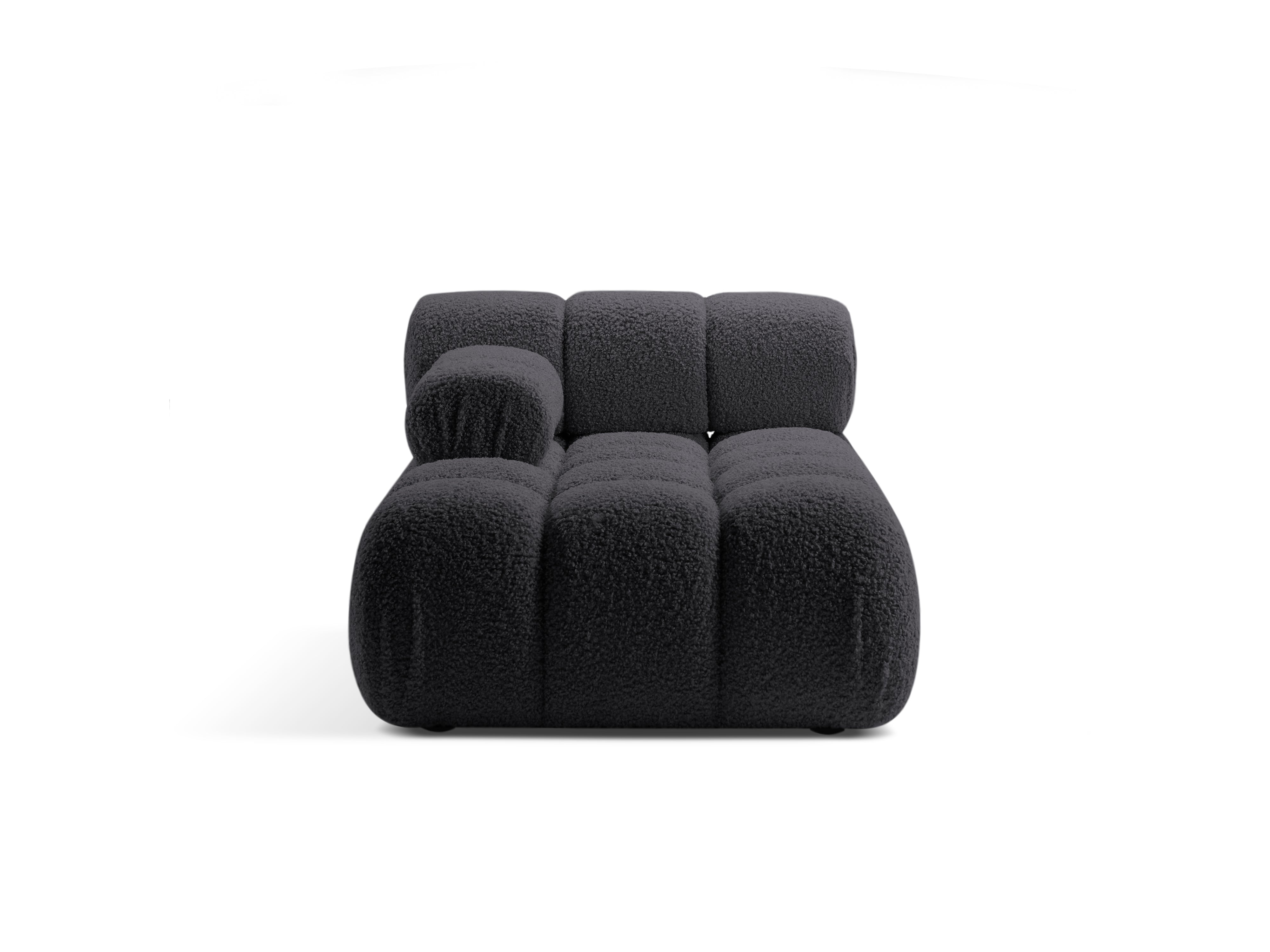 Linksseitiger Sessel BELLIS in grafitfarbener Boucle