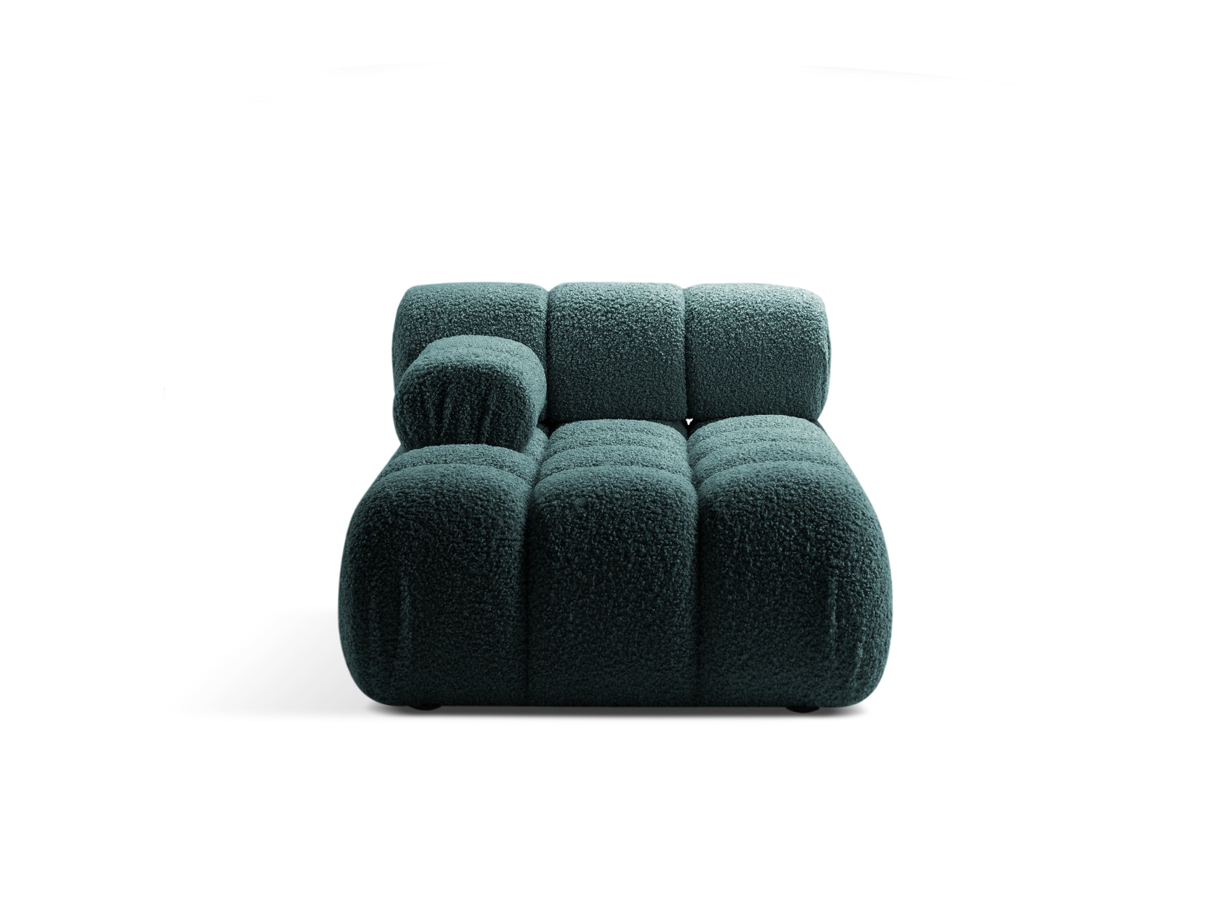 Linksseitiger Sessel BELLIS in tiefem Petrol Boucle