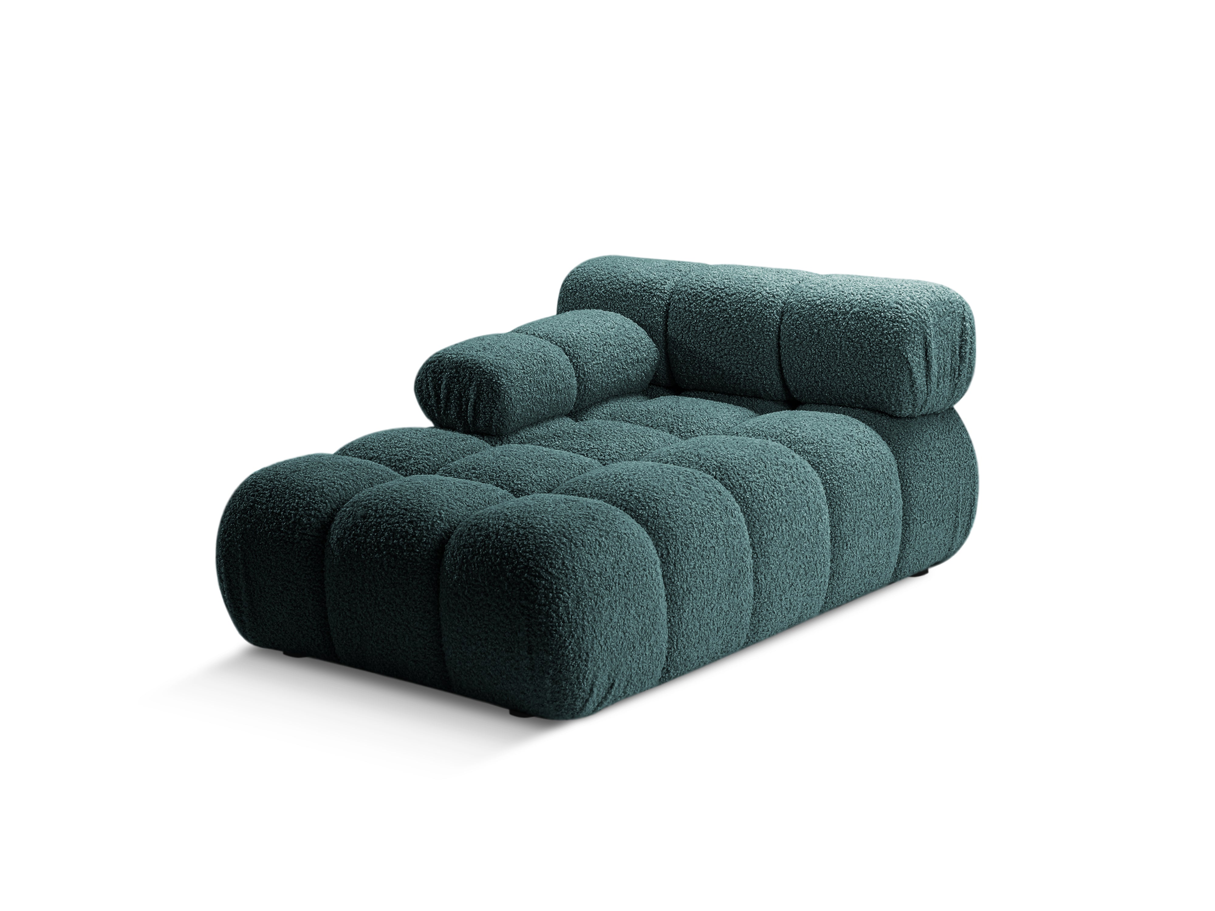 Linksseitiger Sessel BELLIS in tiefem Petrol Boucle