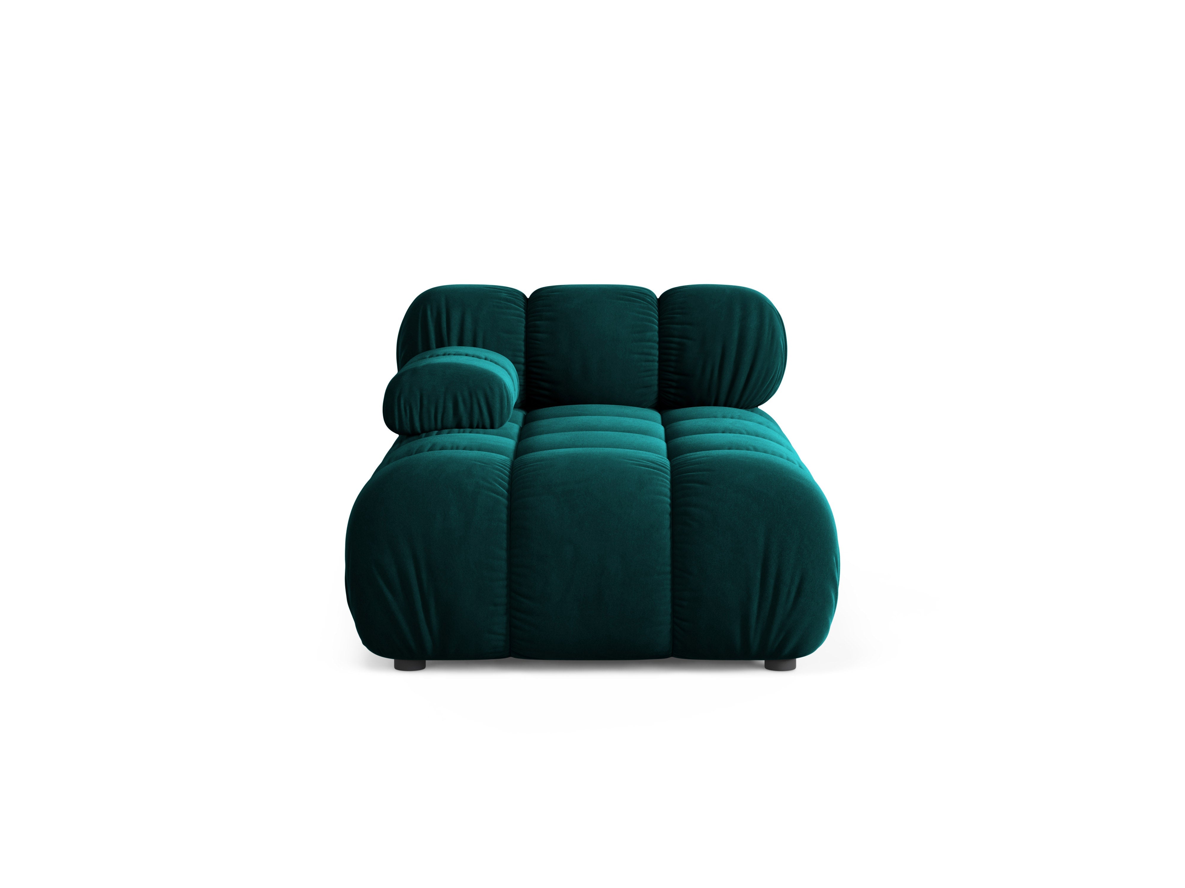 Linksseitiger Sessel BELLIS aus tiefem Petrol-Velours