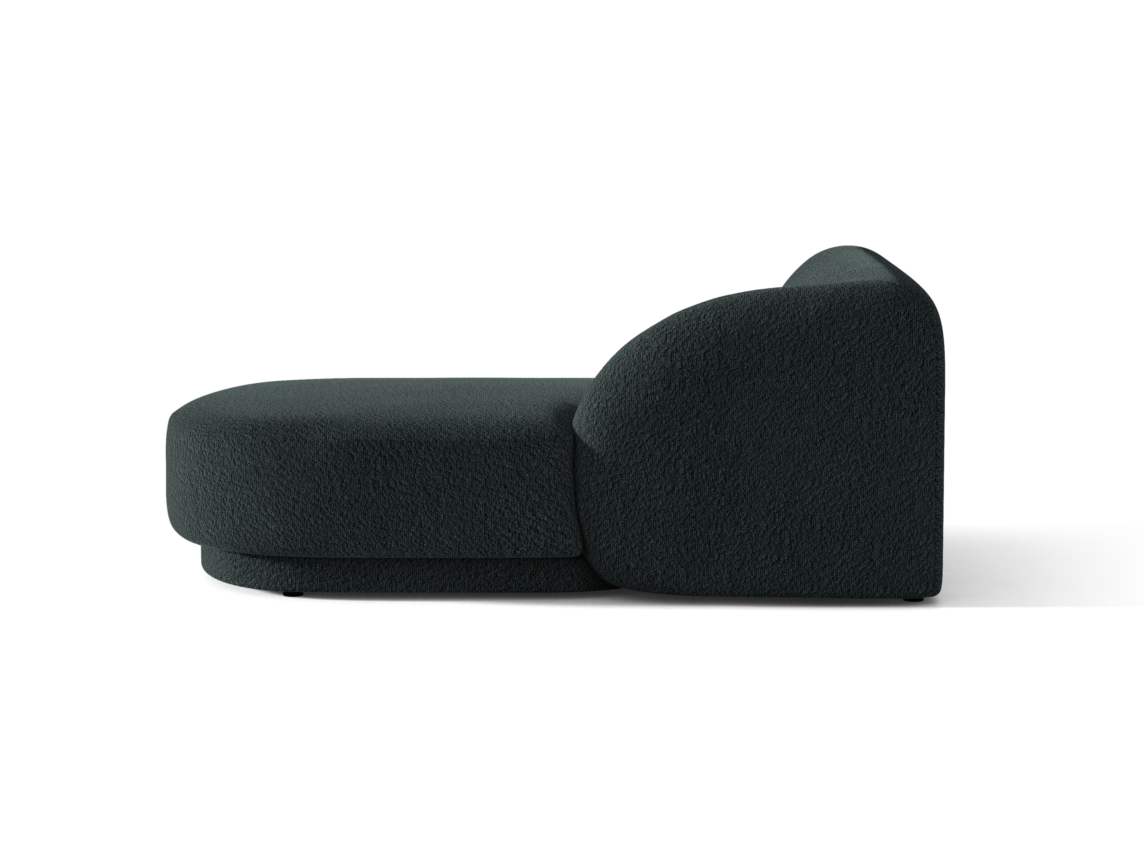Szezlong prawostronny MILEY czarny boucle – tkanina bouclé