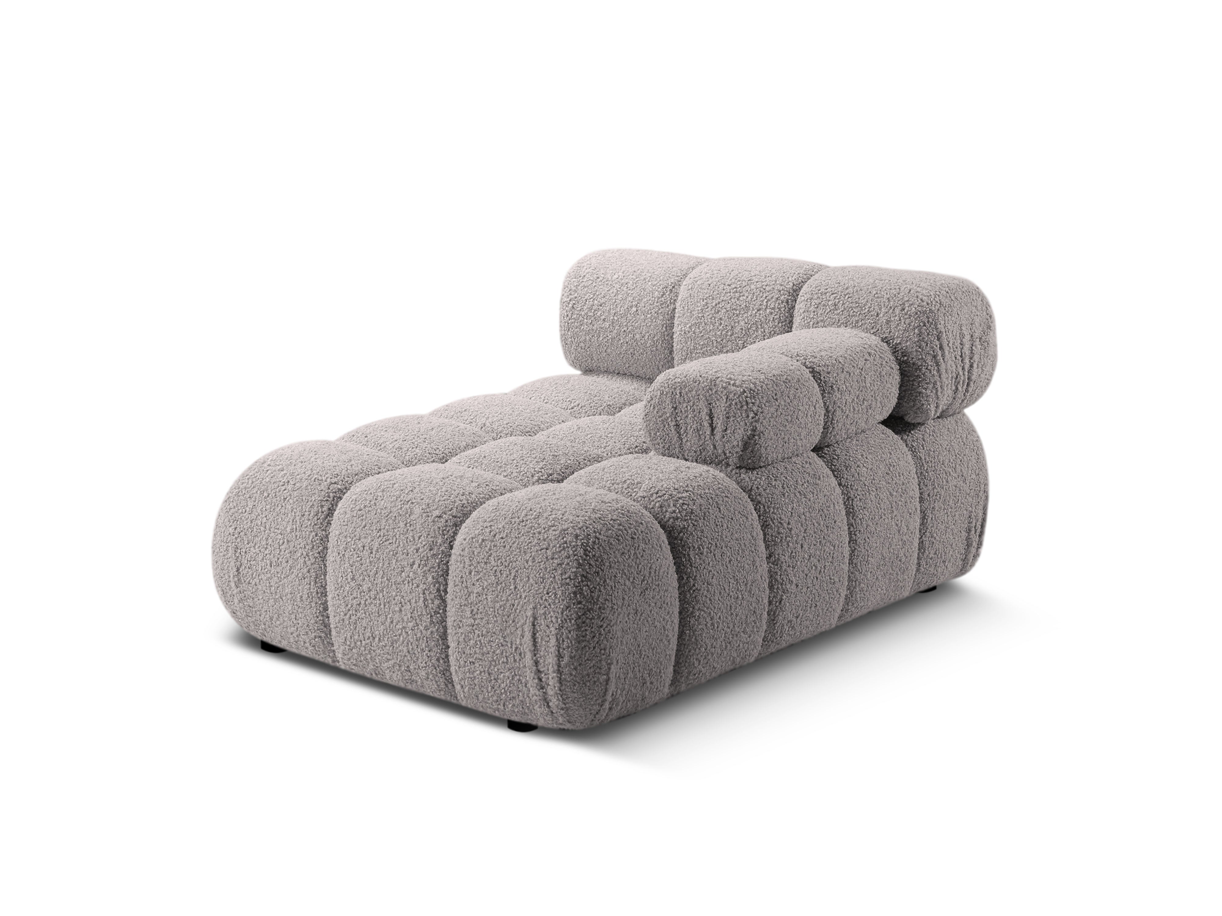 Rechtsseitiger Sessel BELLIS aus grauem Boucle