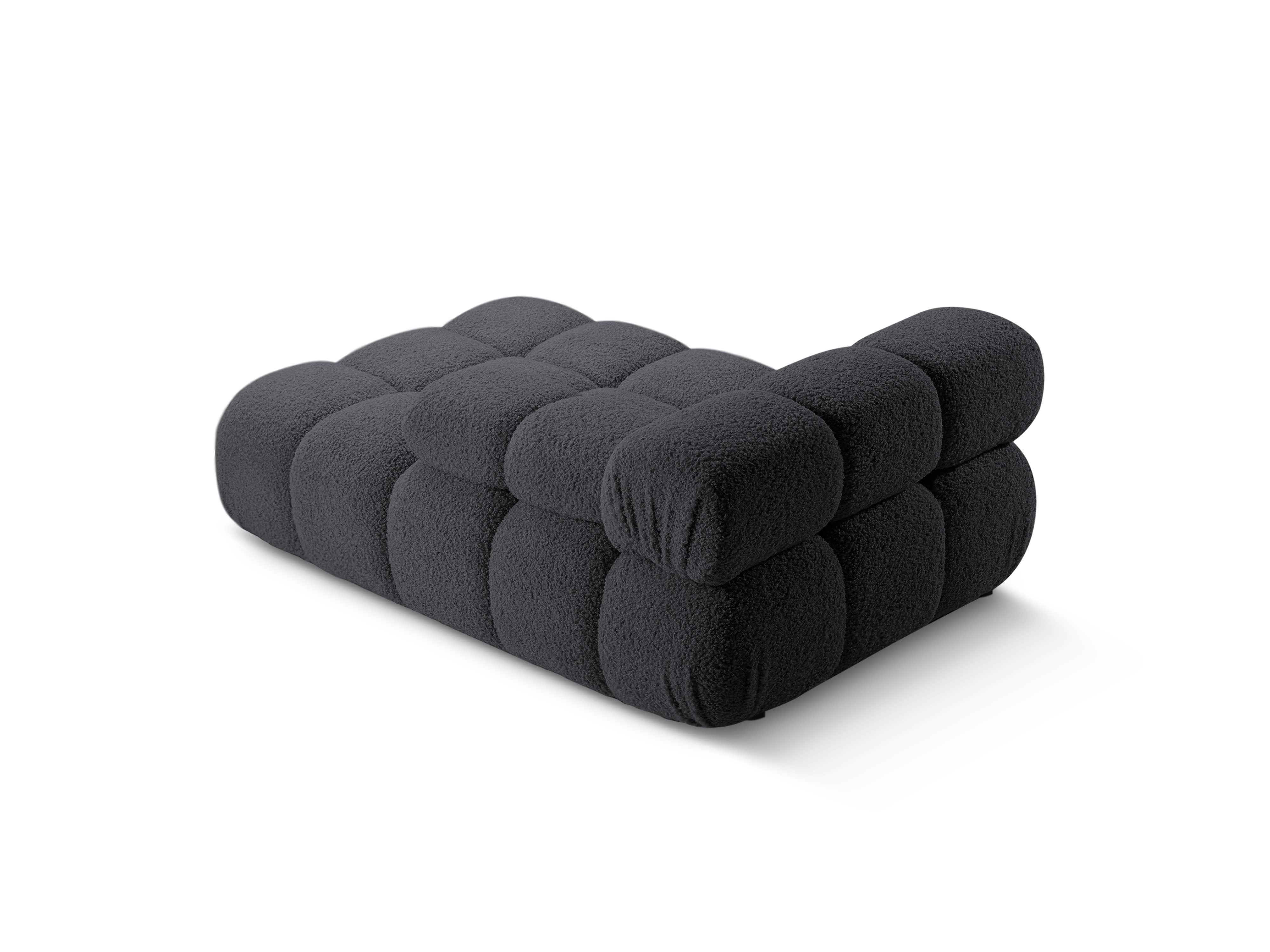 Rechtsseitiger Sessel BELLIS in grafitfarbenem Boucle