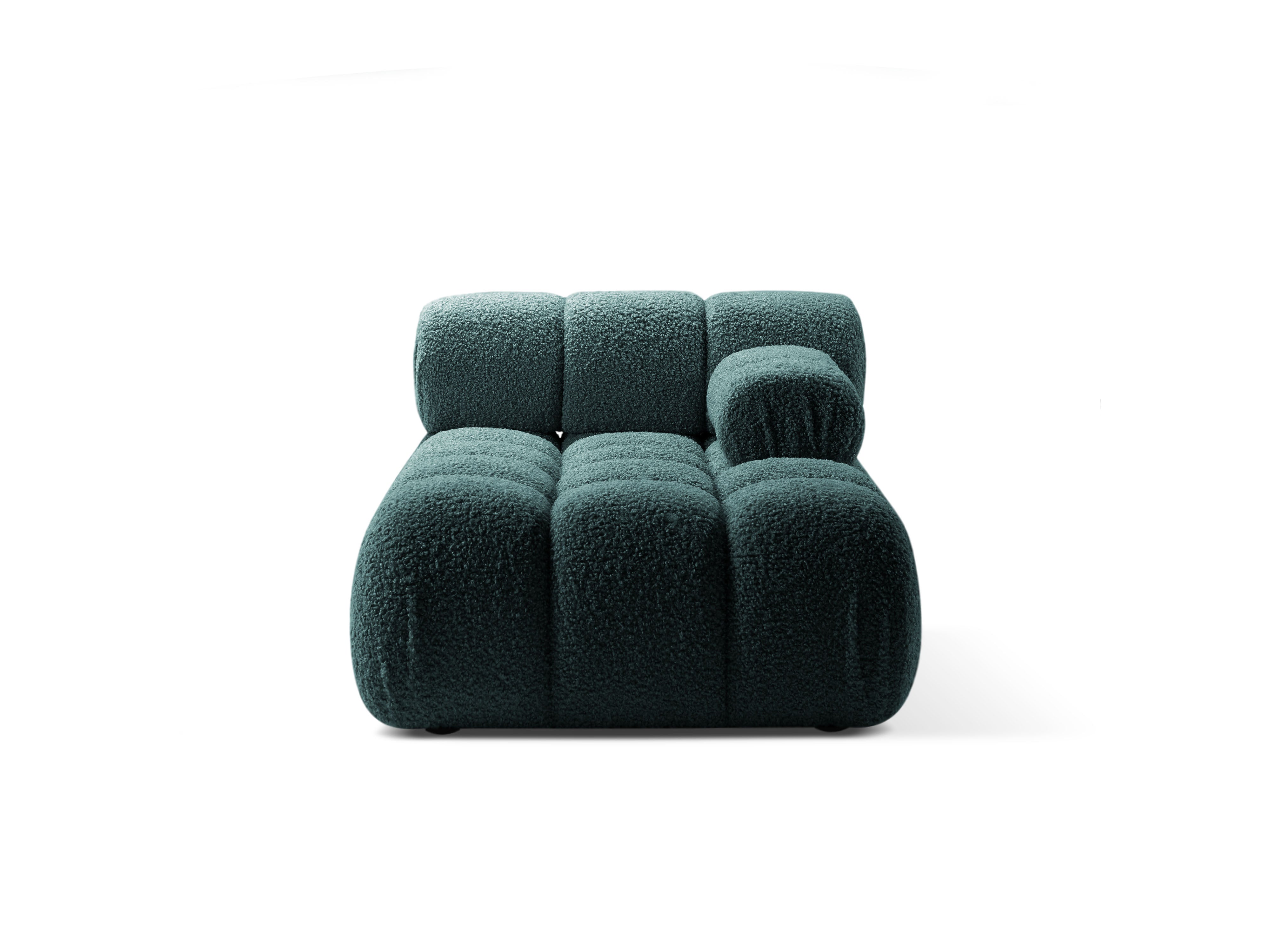Rechtsseitiger Sessel BELLIS in tiefem Petrol Boucle