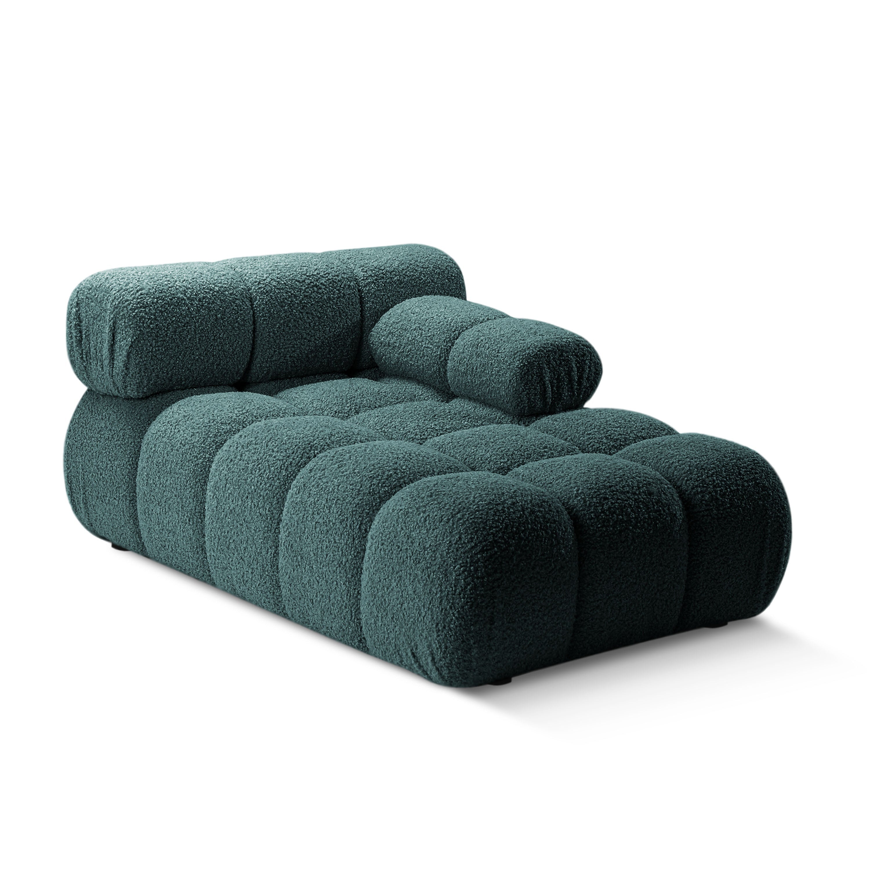 Rechtsseitiger Sessel BELLIS in tiefem Petrol Boucle