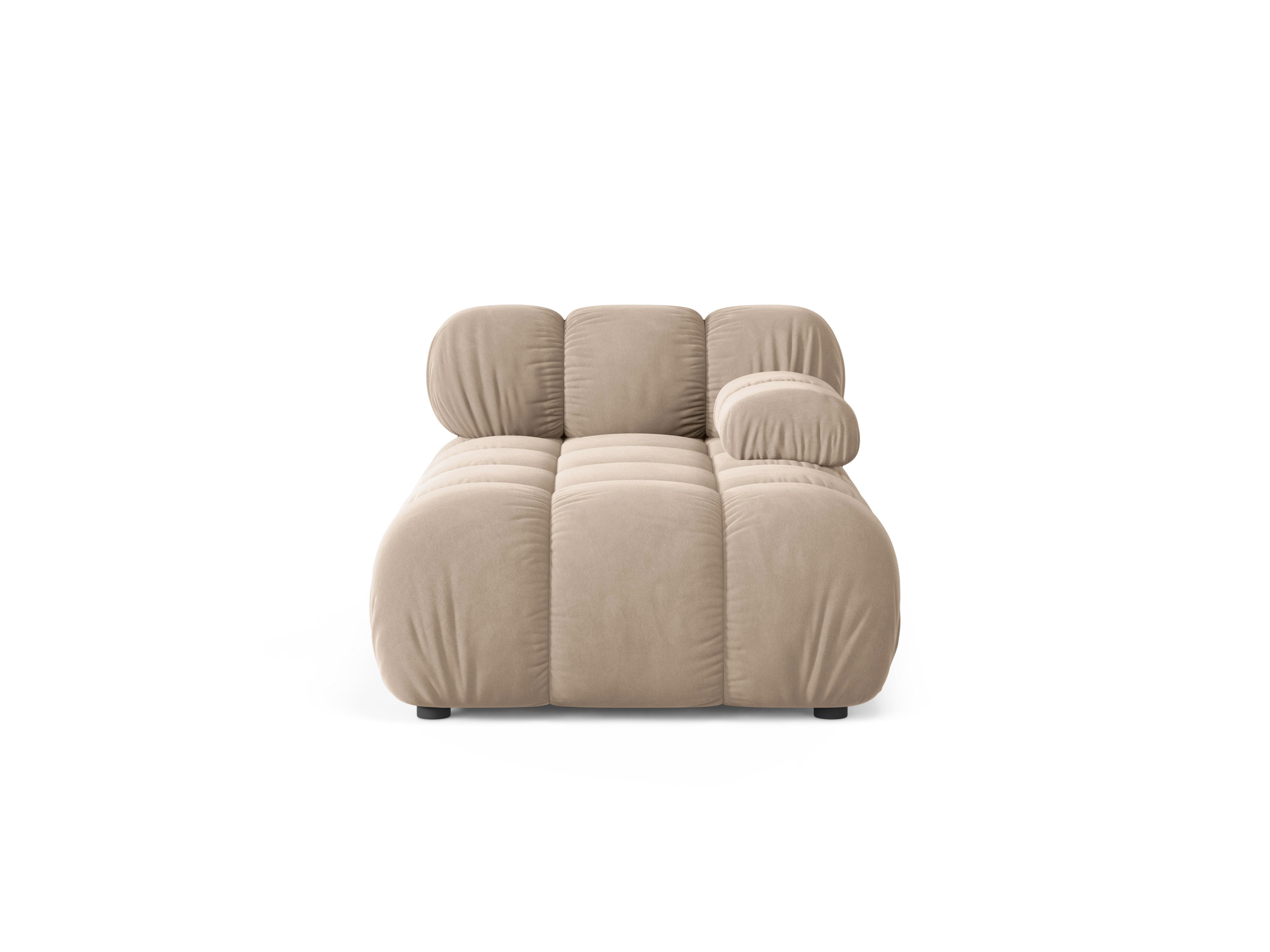 Rechtsseitiger Sessel BELLIS aus beigem Velours