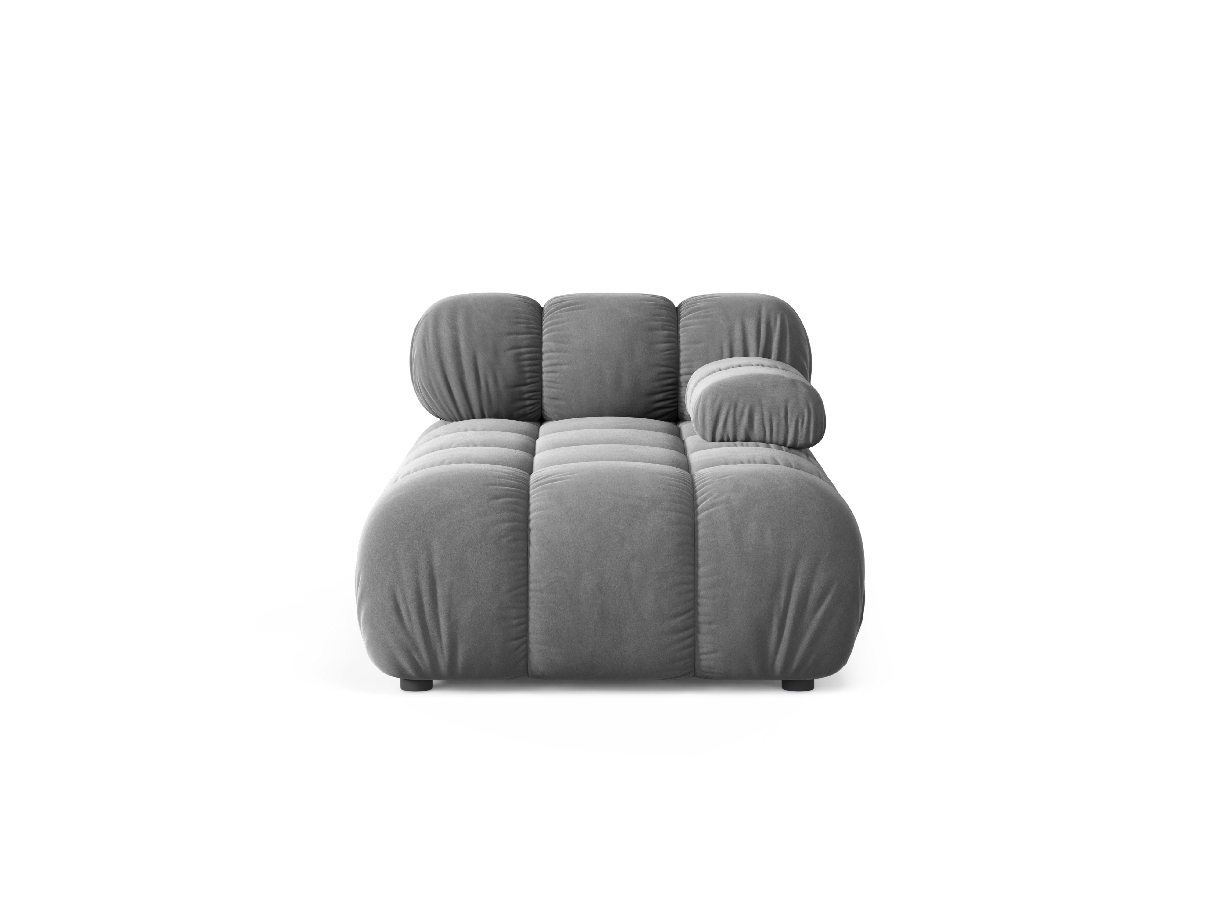 Rechtsseitiger Sessel BELLIS aus grauem Velours