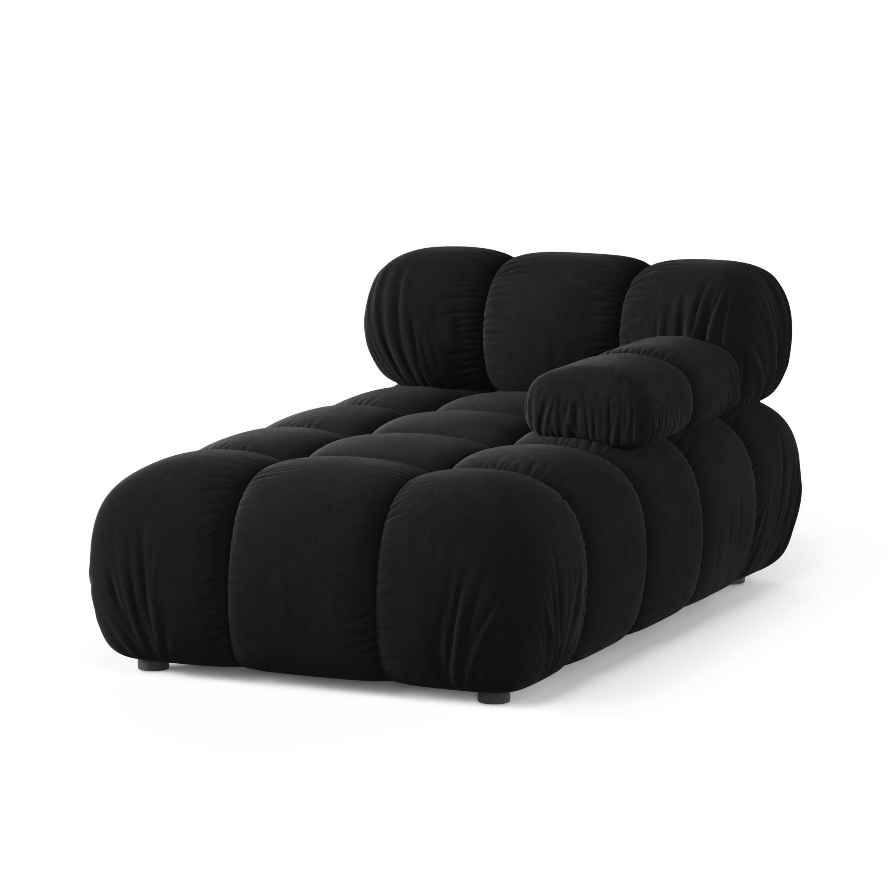 Sessel aus Samt, rechtsseitig, BELLIS, schwarz