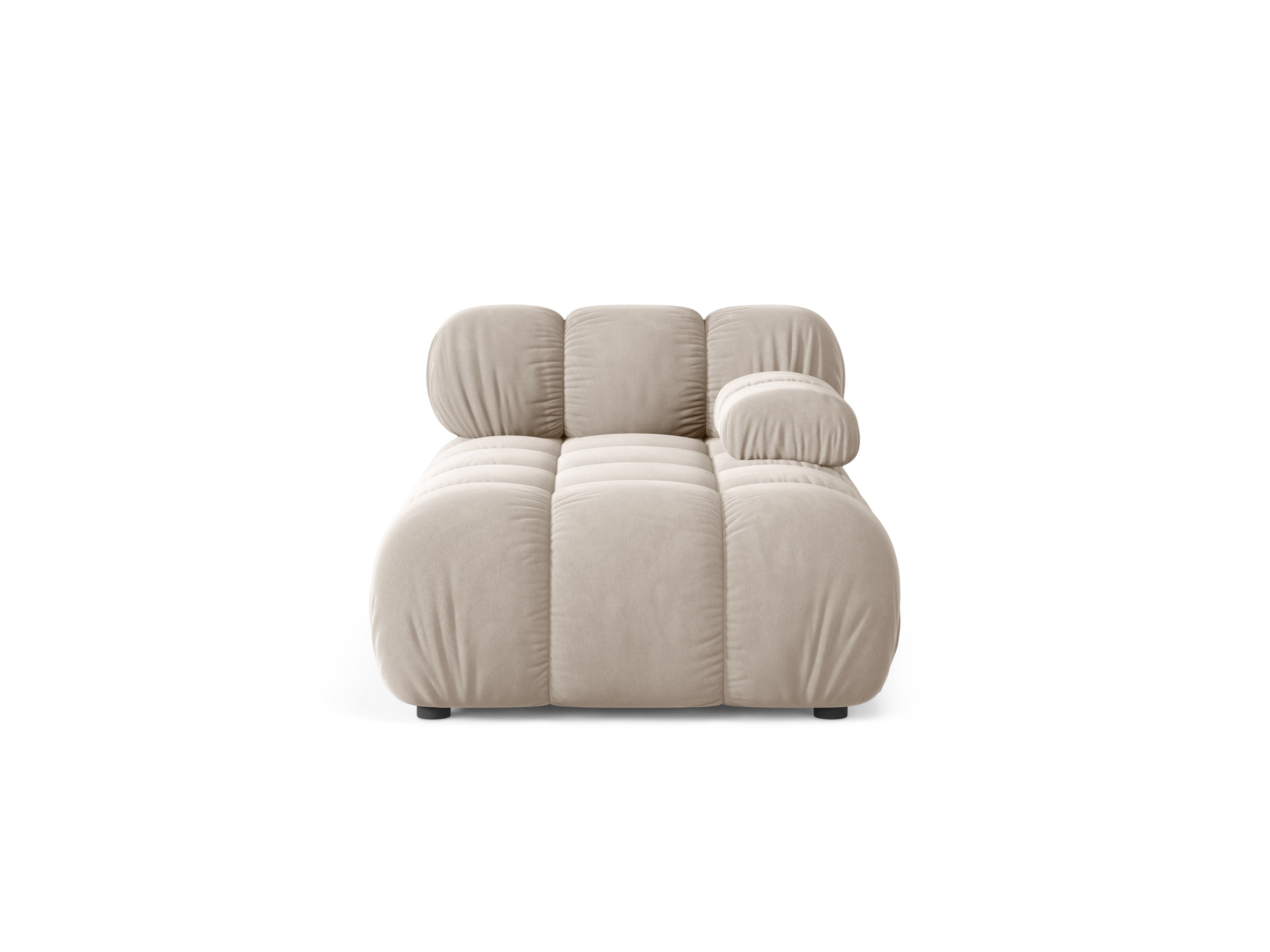 Sofalängs aus Samt, rechtsseitig, BELLIS in Beige