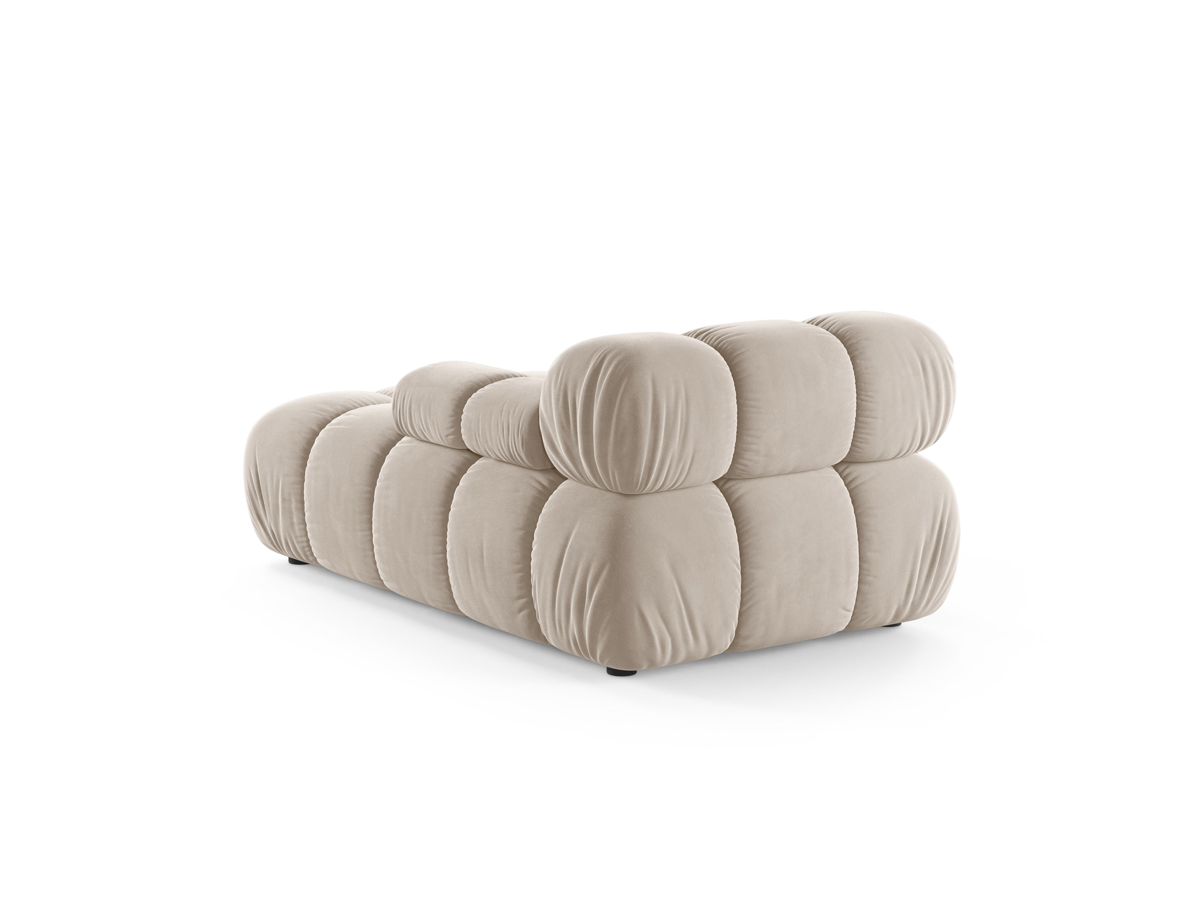 Sofalängs aus Samt, rechtsseitig, BELLIS in Beige