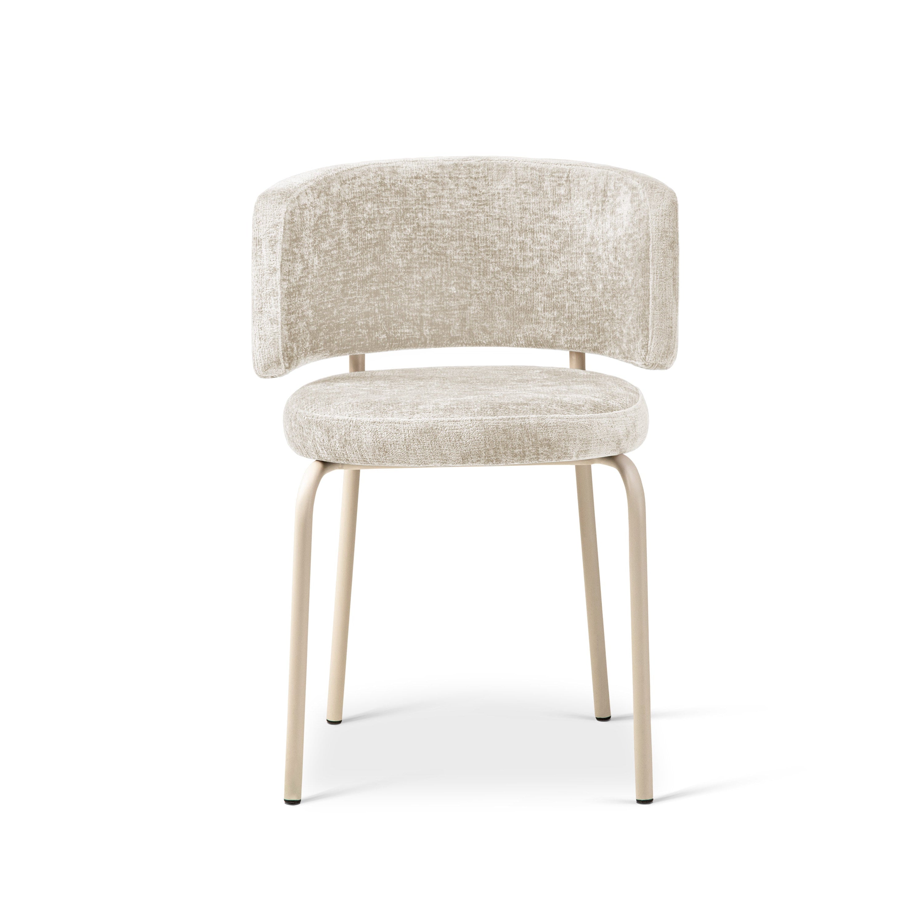 Stuhl DORA hellbeige Chenille mit beiger Basis [Ewelina] [Amelia spr]