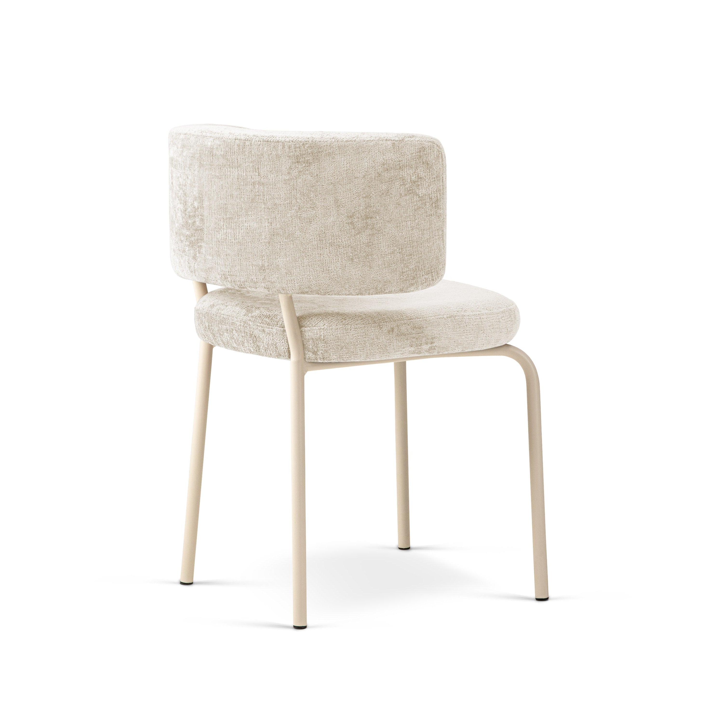 Stuhl DORA hellbeige Chenille mit beiger Basis [Ewelina] [Amelia spr]