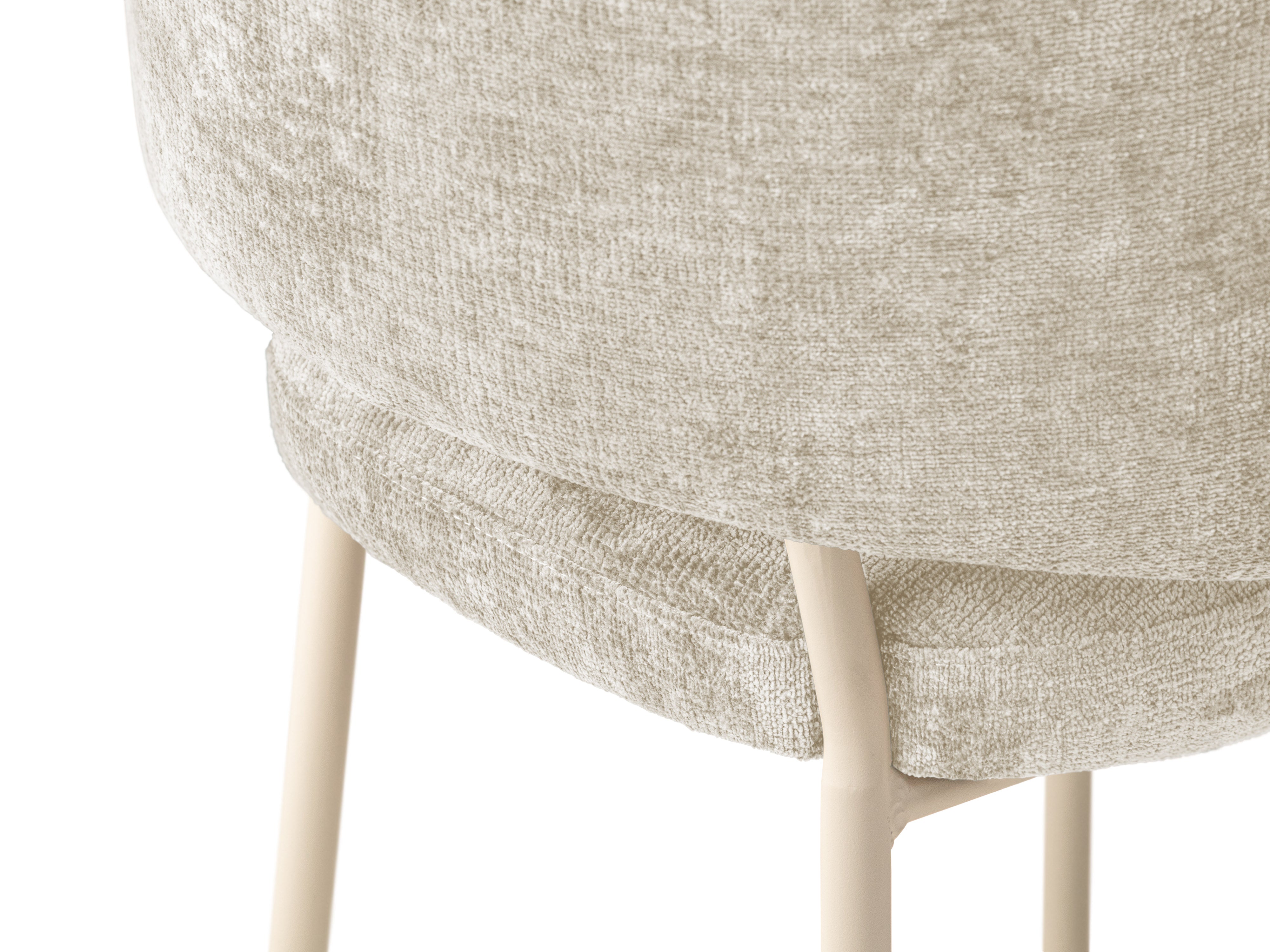 Stuhl DORA hellbeige Chenille mit beiger Basis [Ewelina] [Amelia spr]
