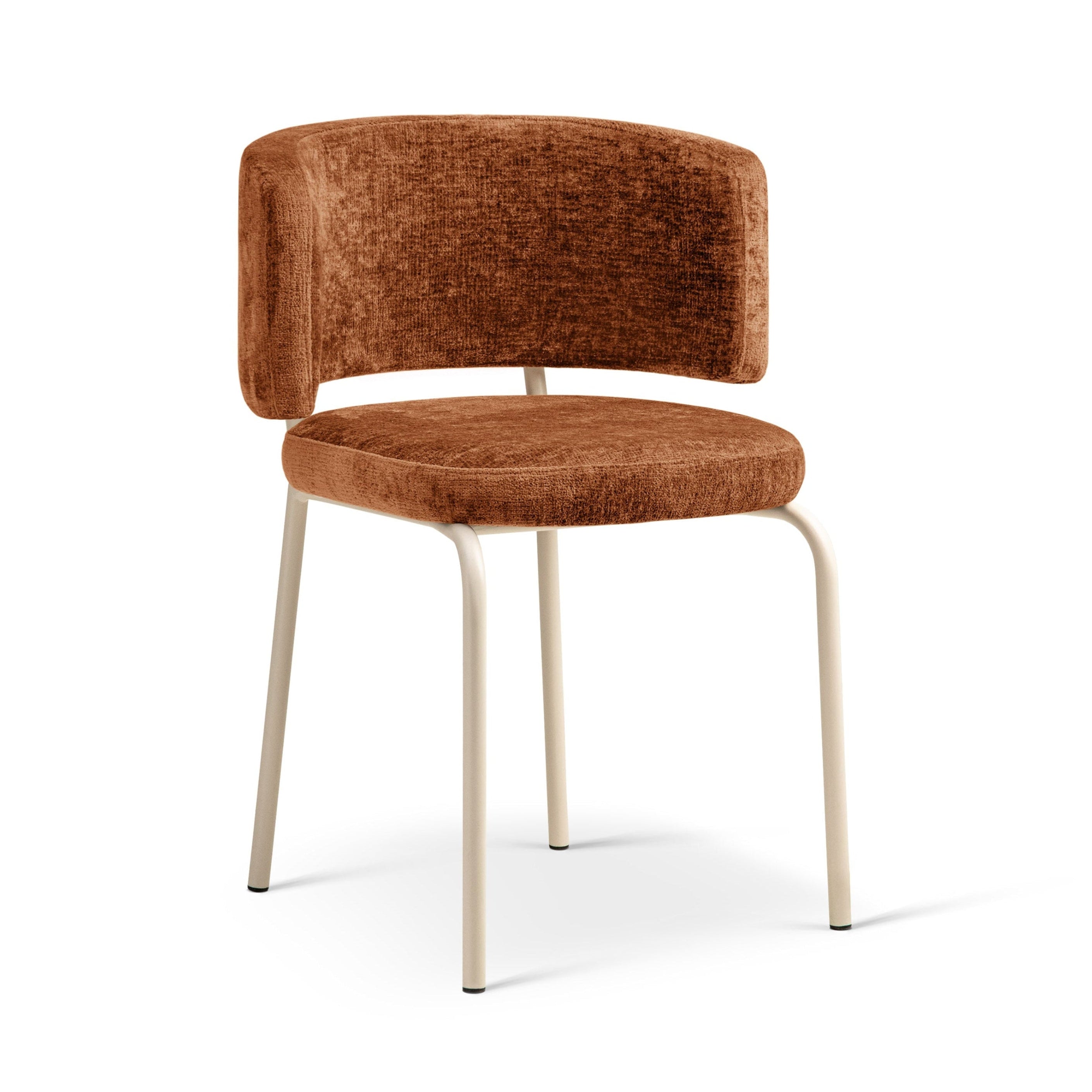 DORA chair terracotta chenille with beige base [Ewelina] [Amelia spr]