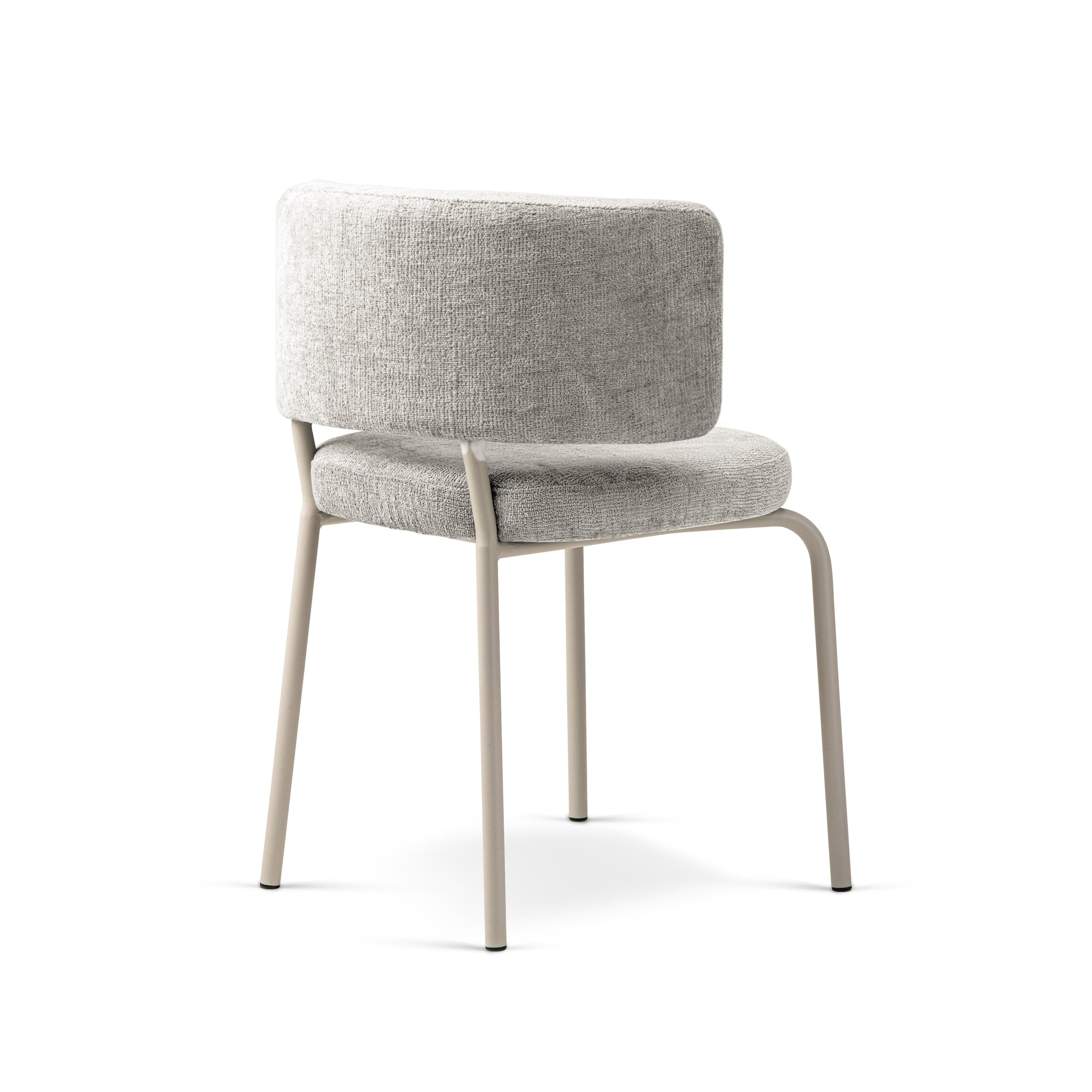 Stuhl DORA hellgrau Chenille mit beiger Basis [Ewelina] [Amelia spr]