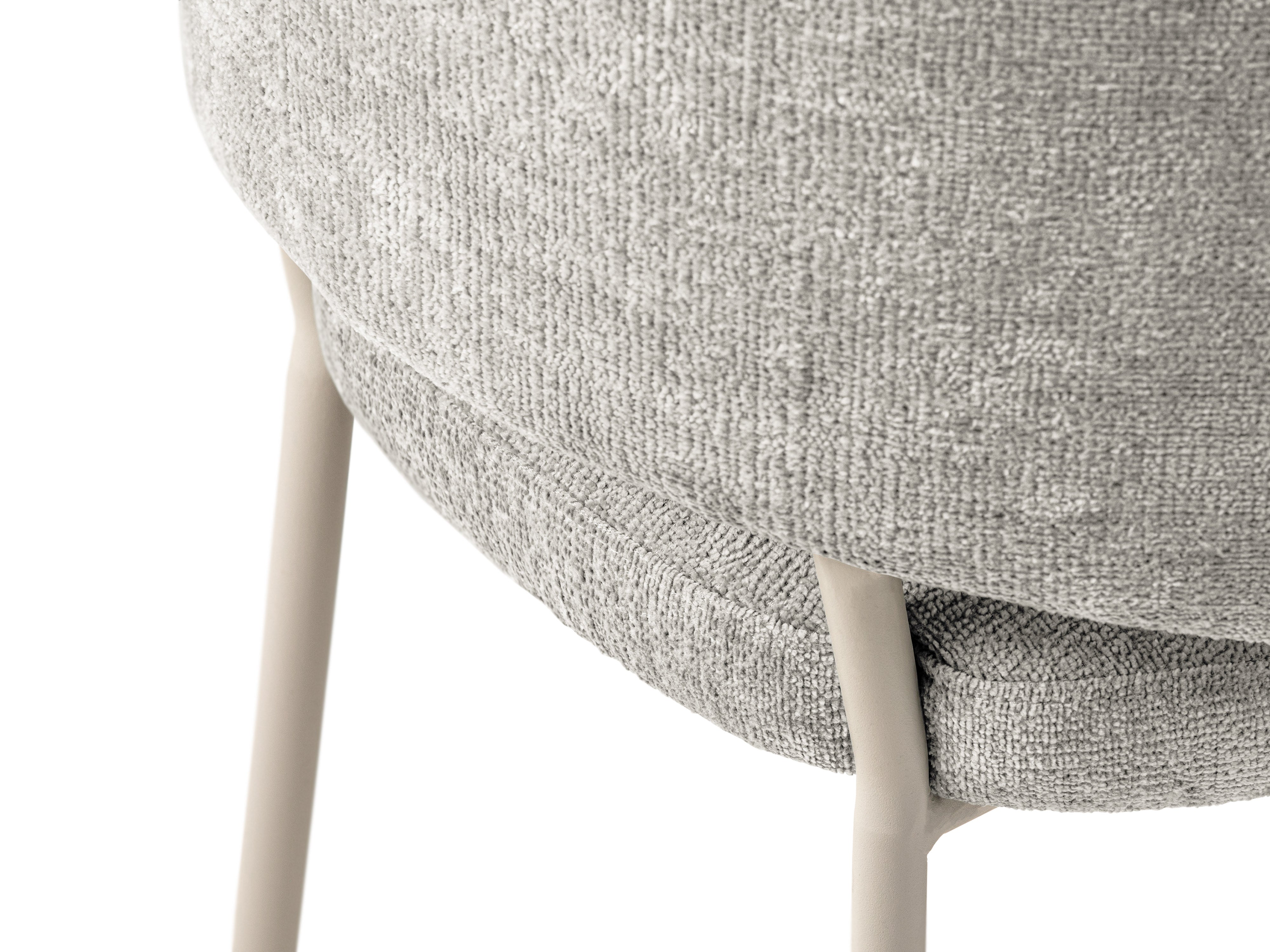 Stuhl DORA hellgrau Chenille mit beiger Basis [Ewelina] [Amelia spr]