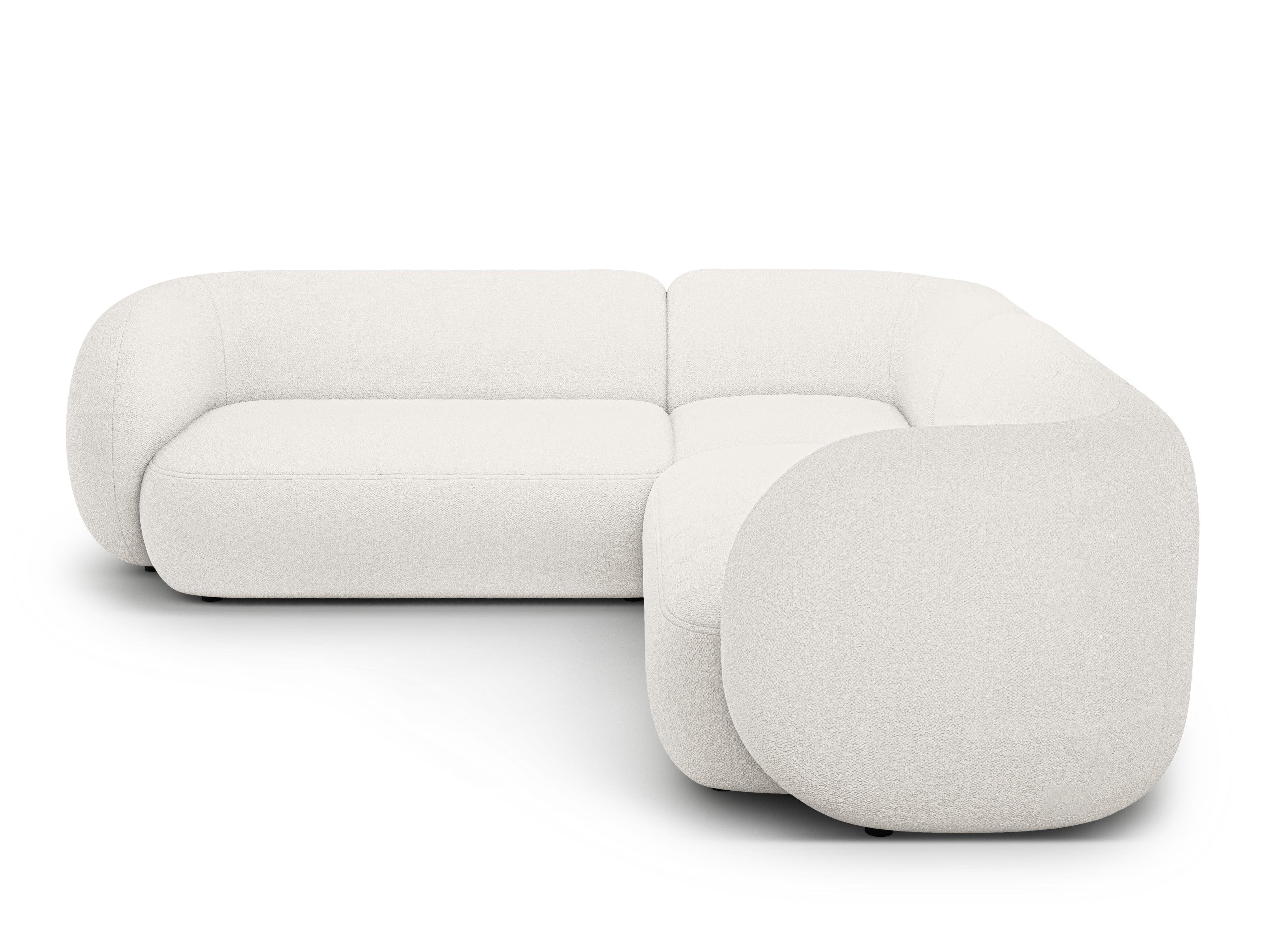 Symmetrische Eckcouch KATE weiß Boucle