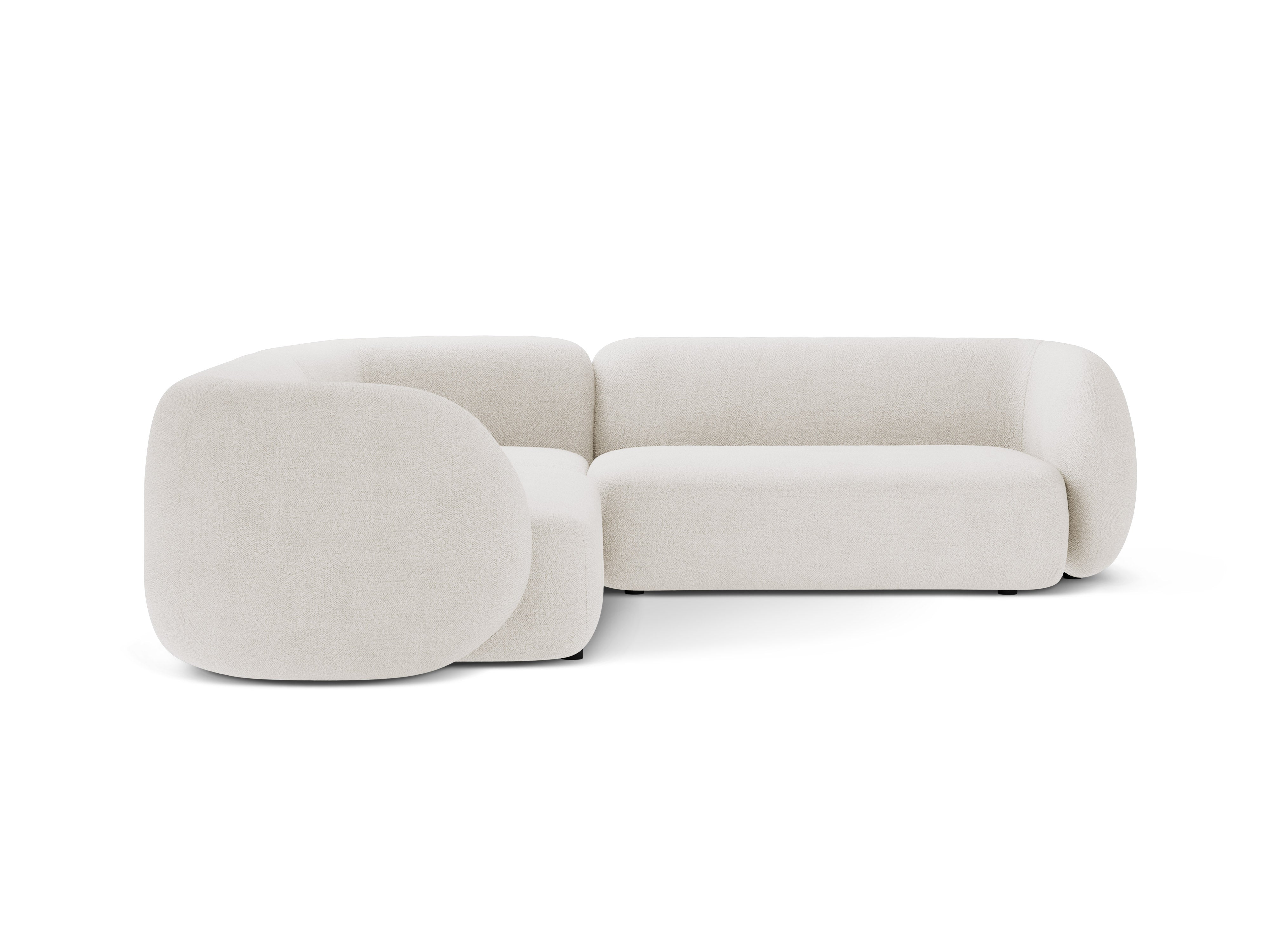 Symmetrical Corner Sofa KATE White Boucle