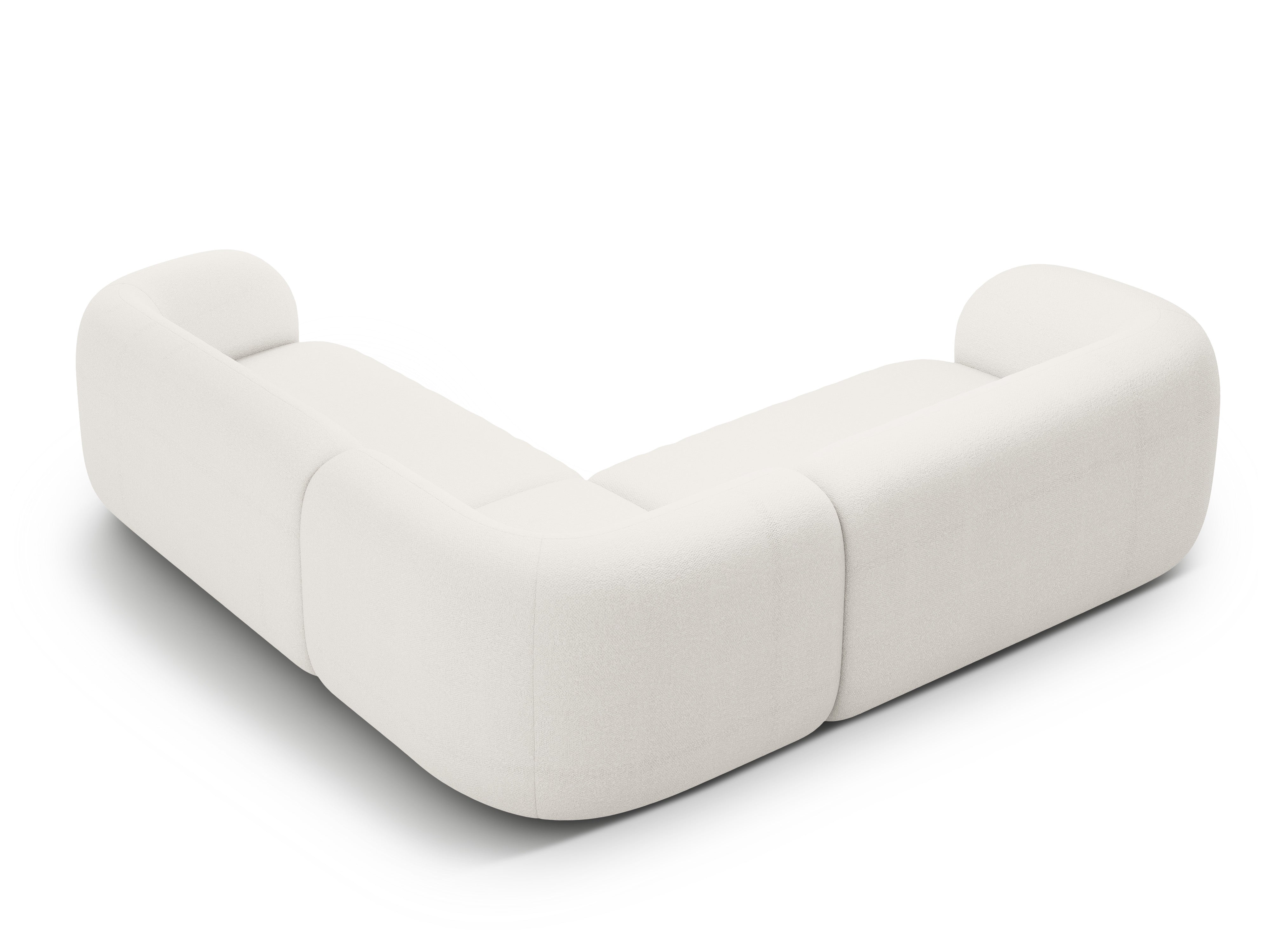 Symmetrische Eckcouch KATE weiß Boucle