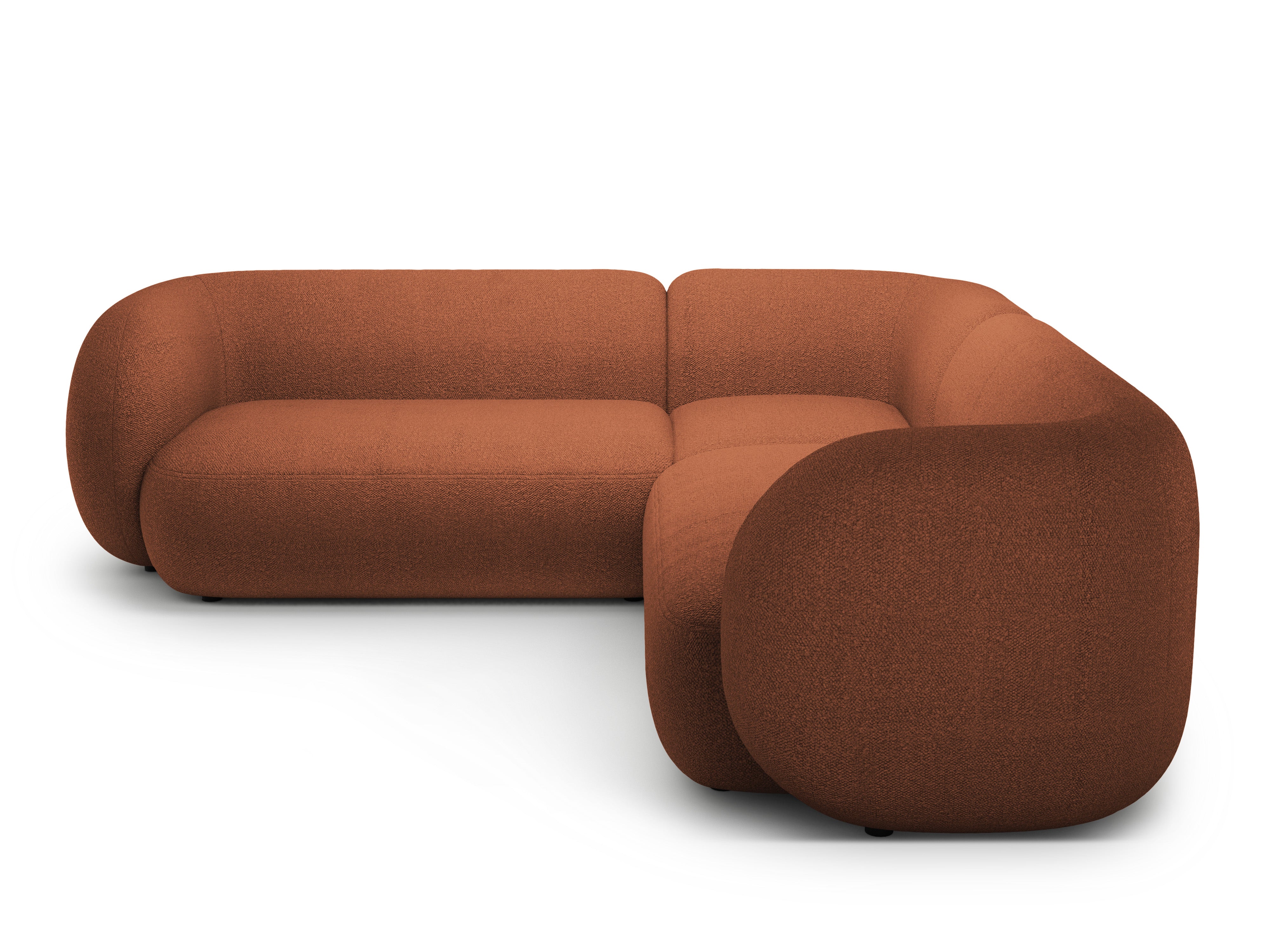 Symmetrische Eckcouch KATE terrakotta Boucle