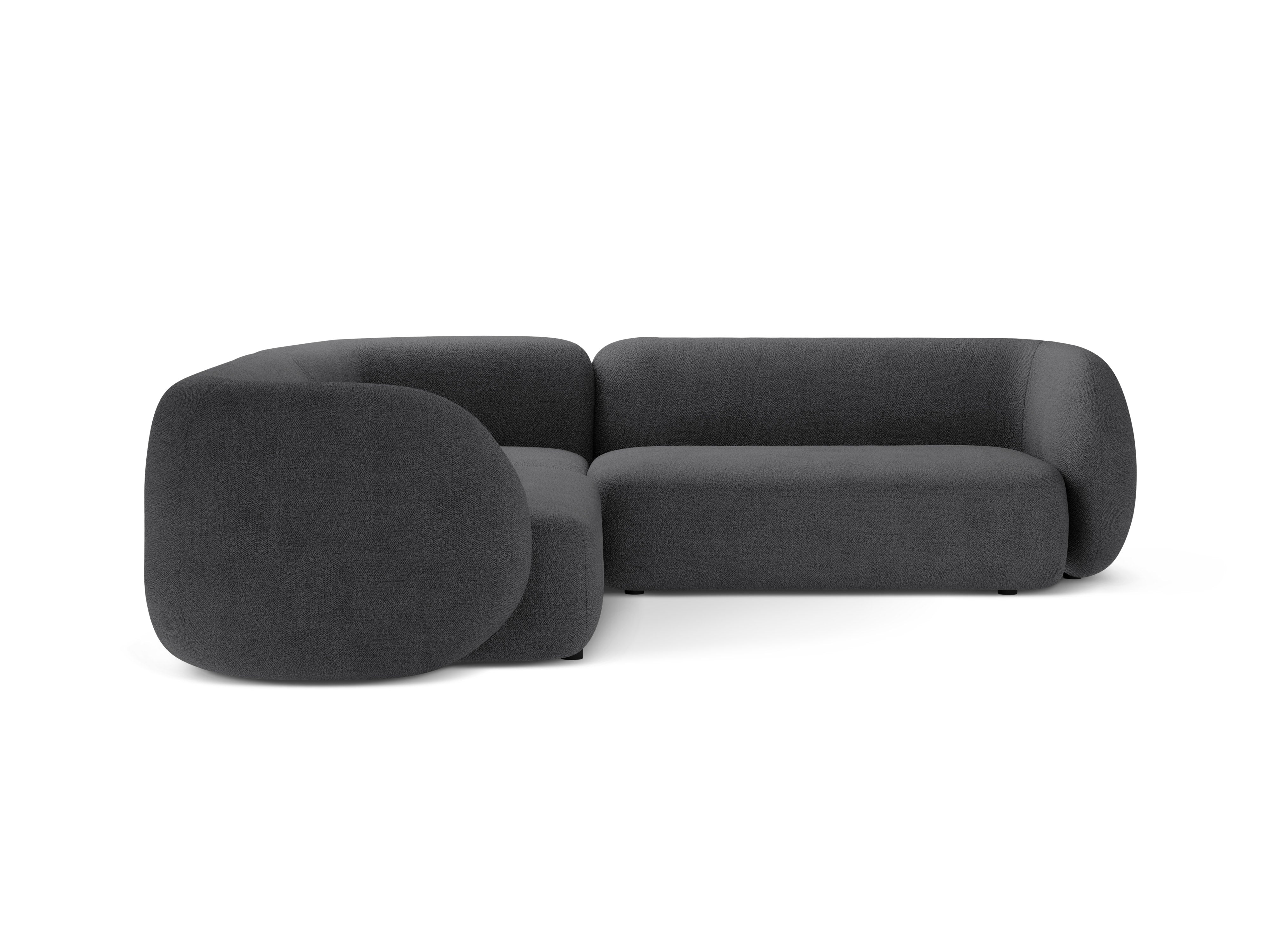 Symmetrische Eckcouch KATE dunkelgrau Boucle