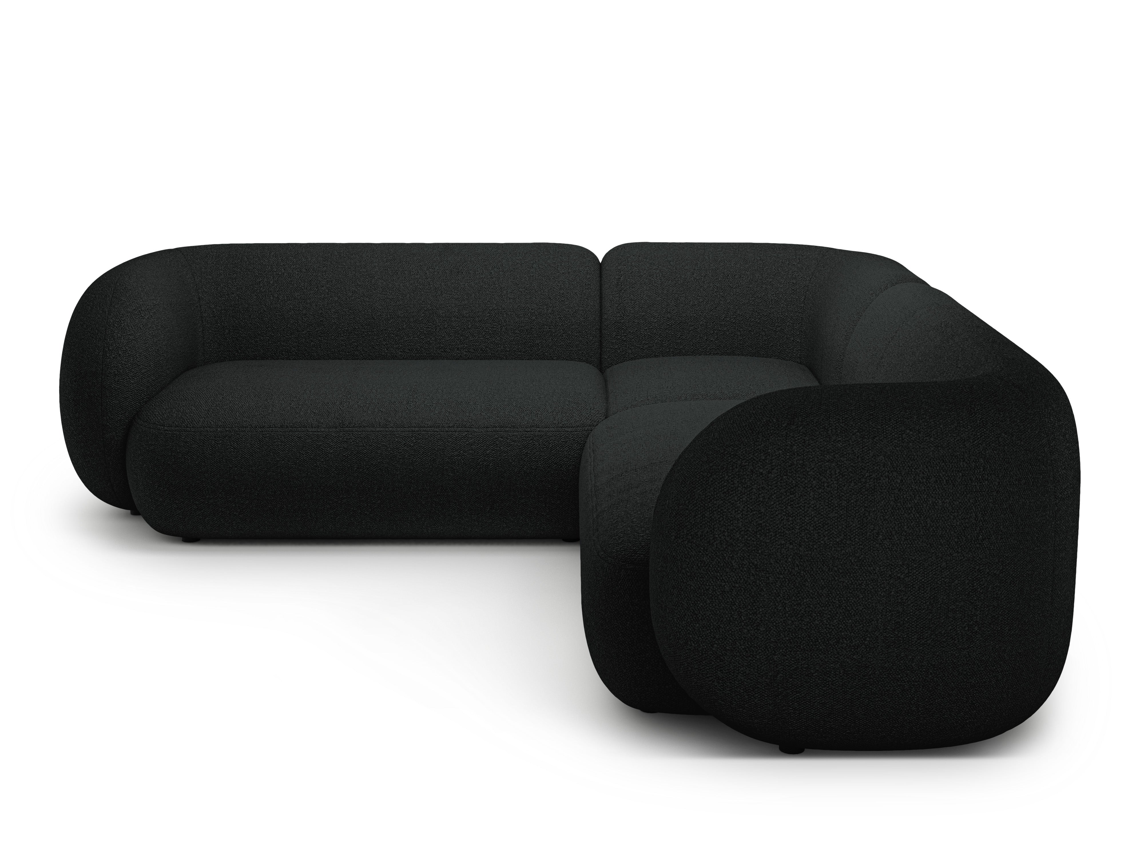 Symmetrische Eckcouch KATE schwarzes Boucle