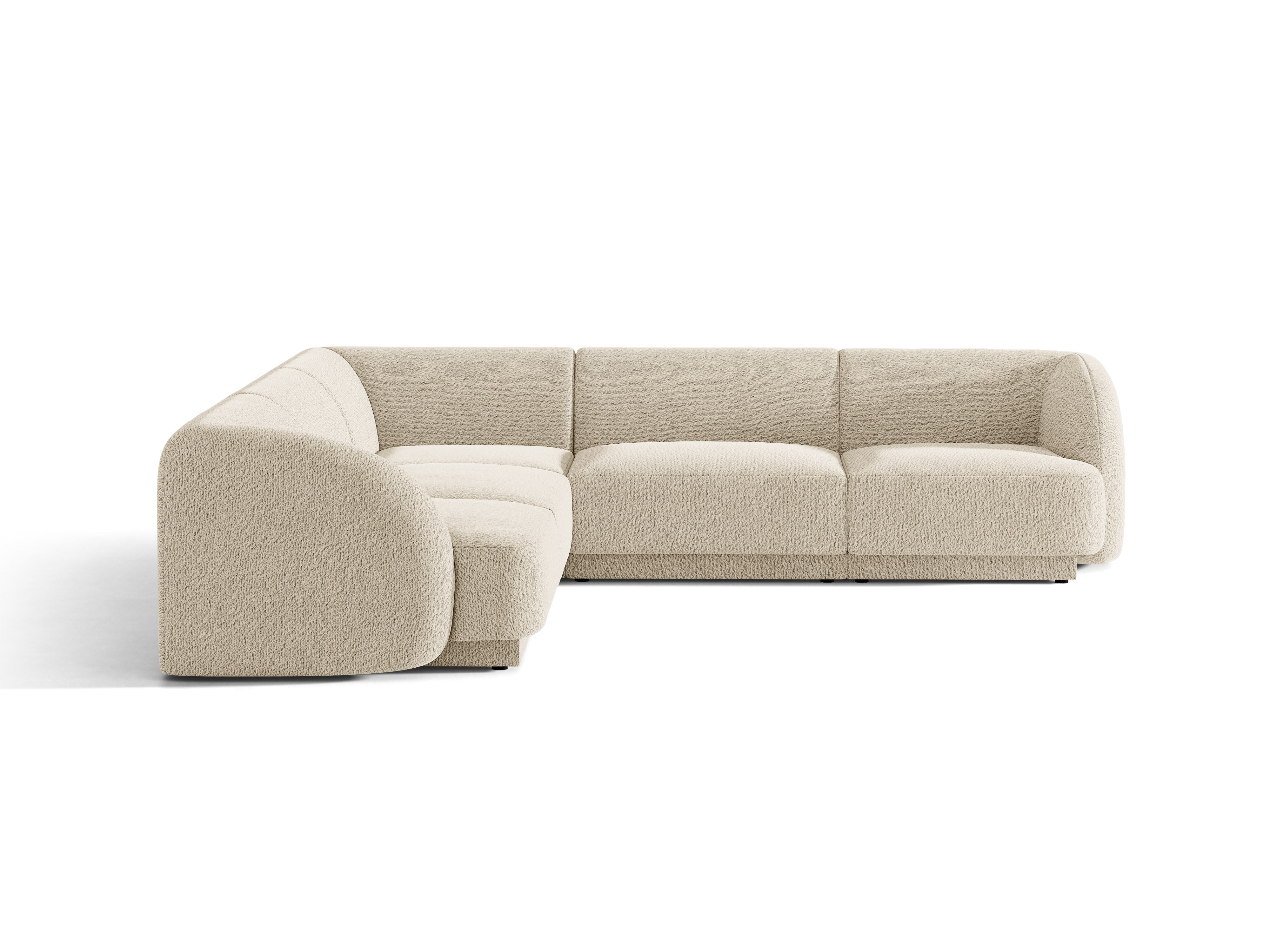 Symmetrische 5-Sitzer-Eckcouch MILEY beige Boucle