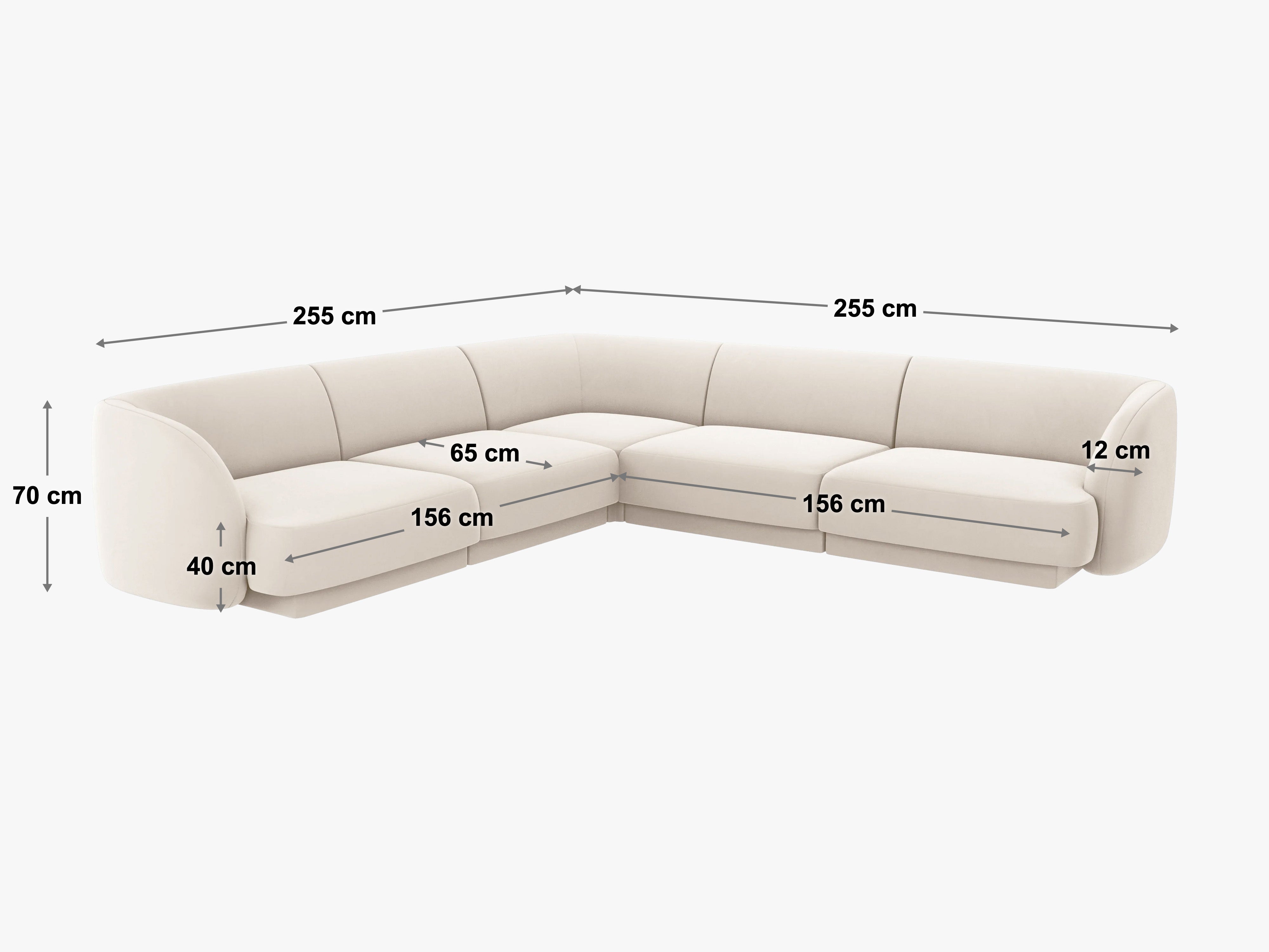 Symmetrisches 5-Sitzer-Sofa MILEY grün Boucle