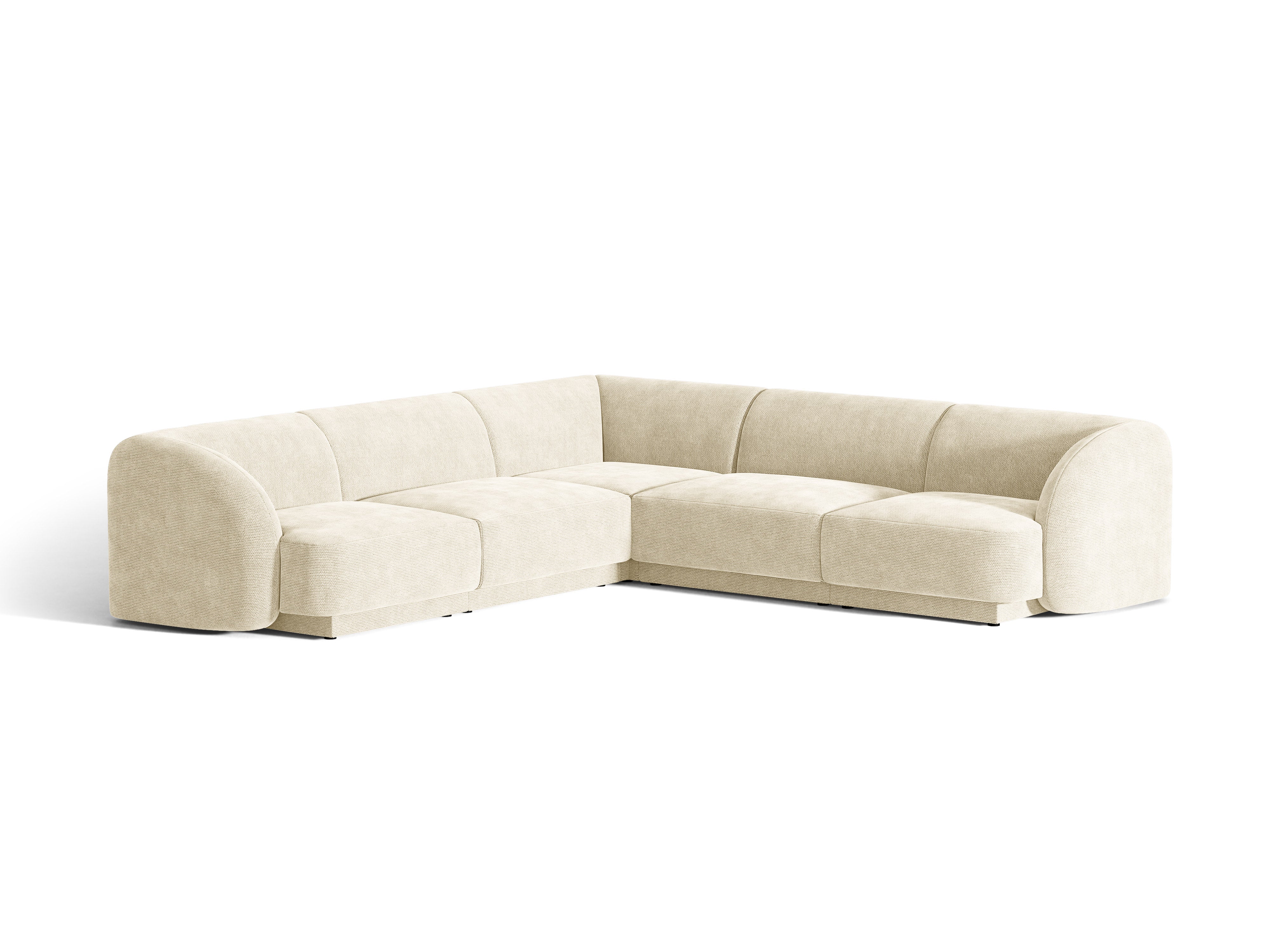 Symmetrische Eckcouch MILEY hellbeige samtig