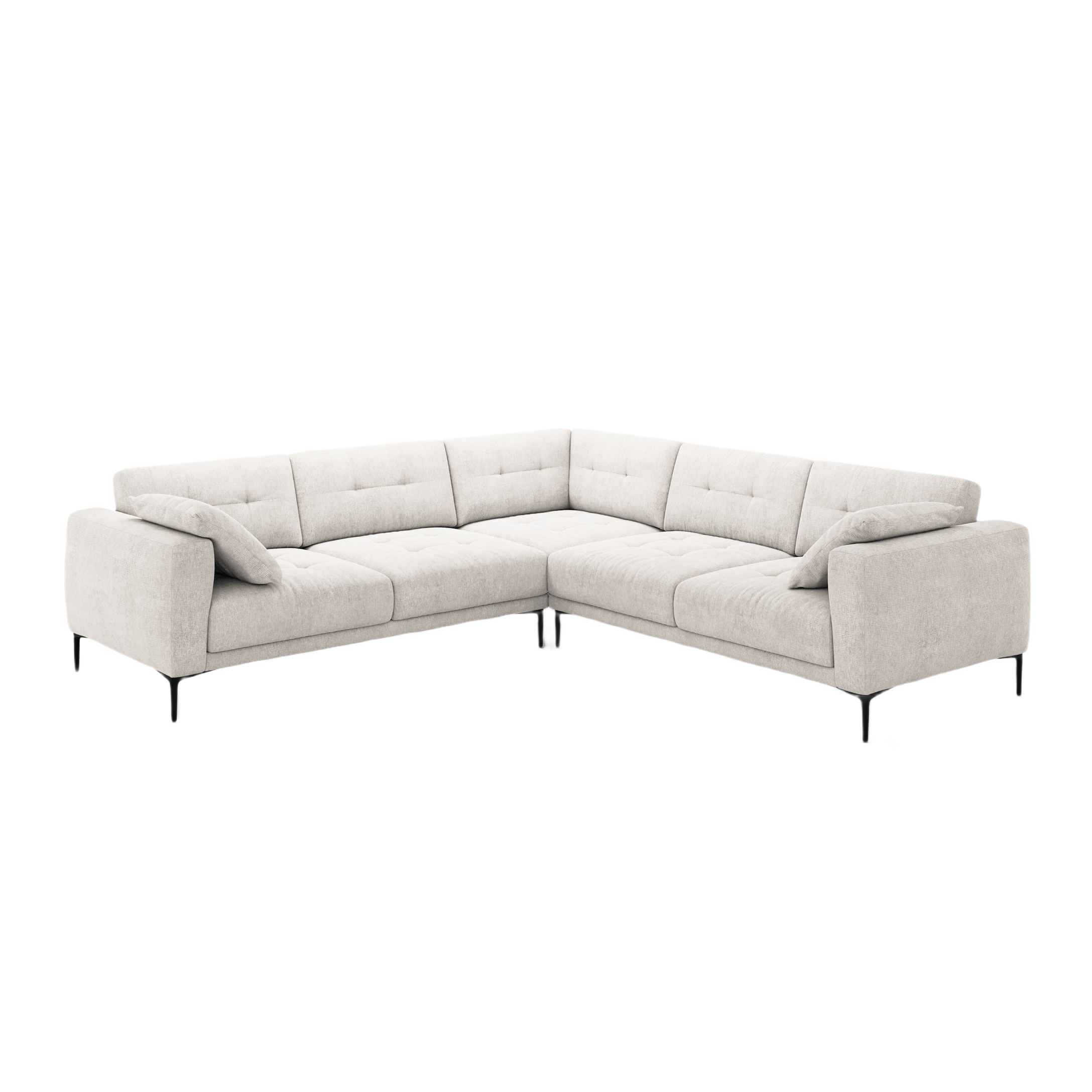 Symmetrical Corner Sofa BEMY Beige Chenille