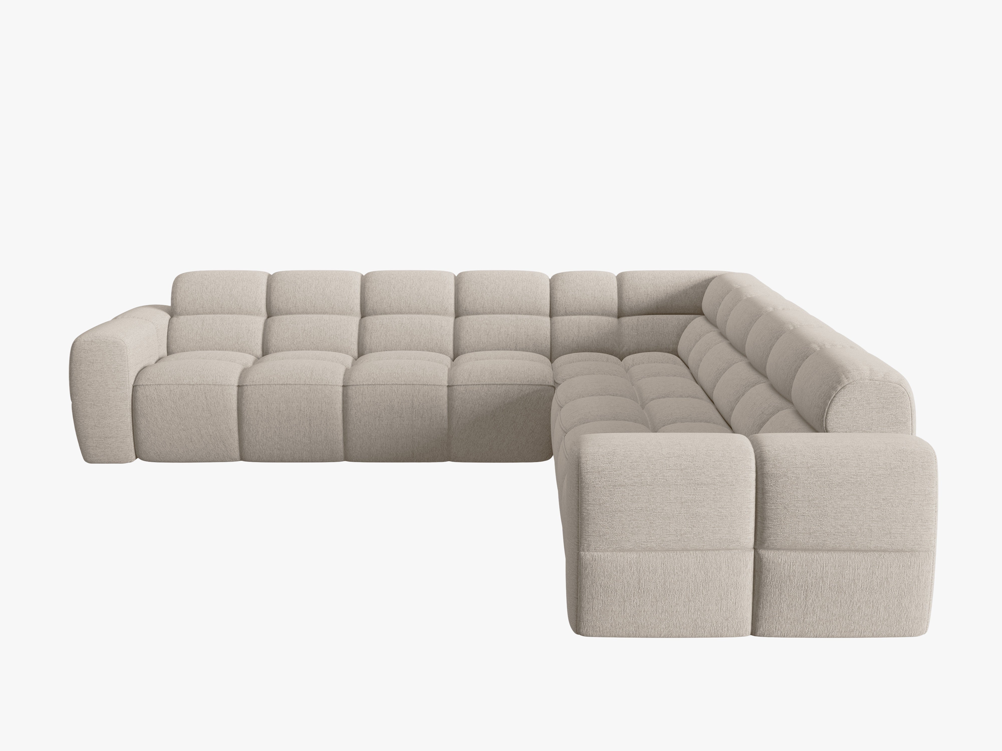 Symmetrische Eckcouch LISA sandfarbener Chenille [Monika]