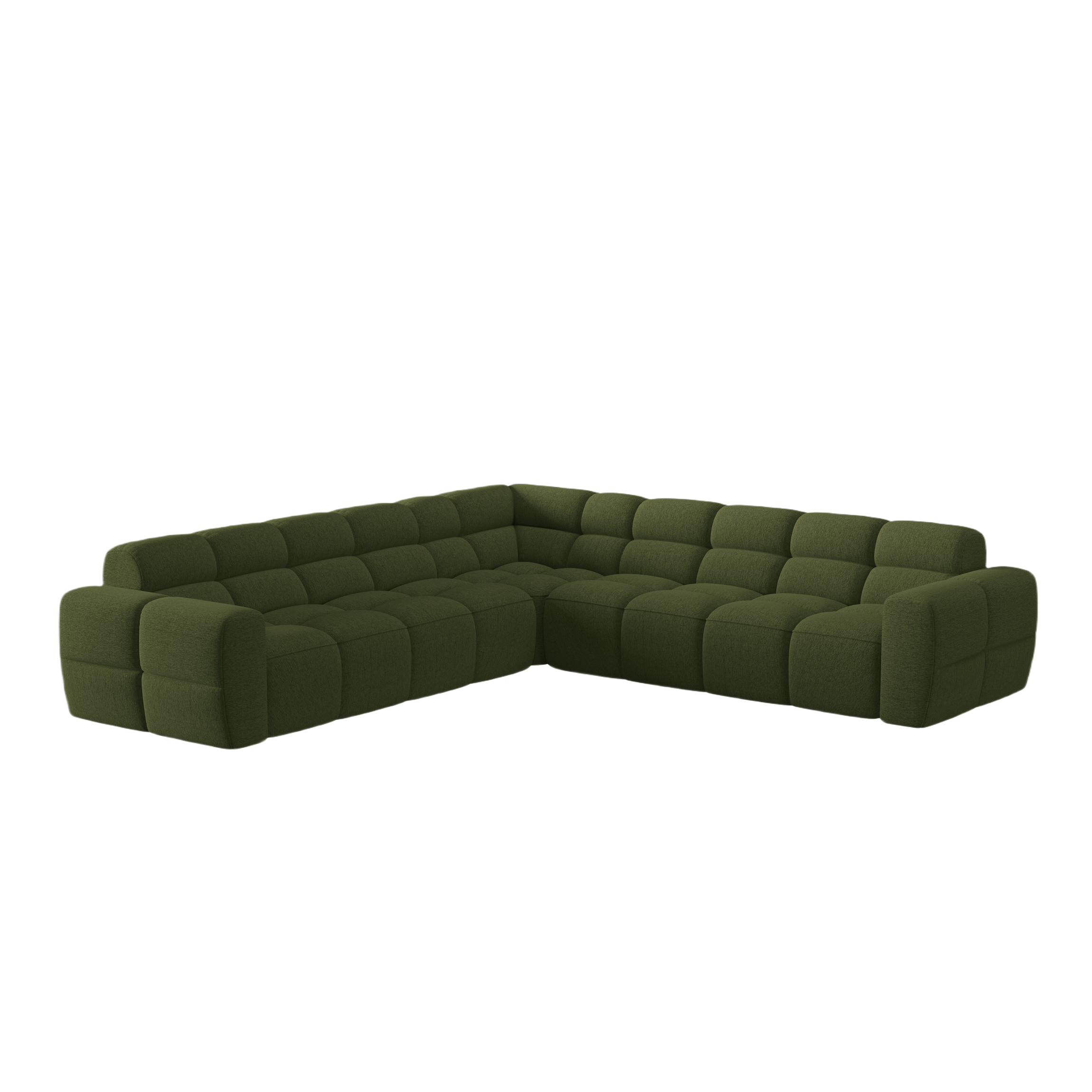 Symmetrische Eckcouch LISA grüner Chenille