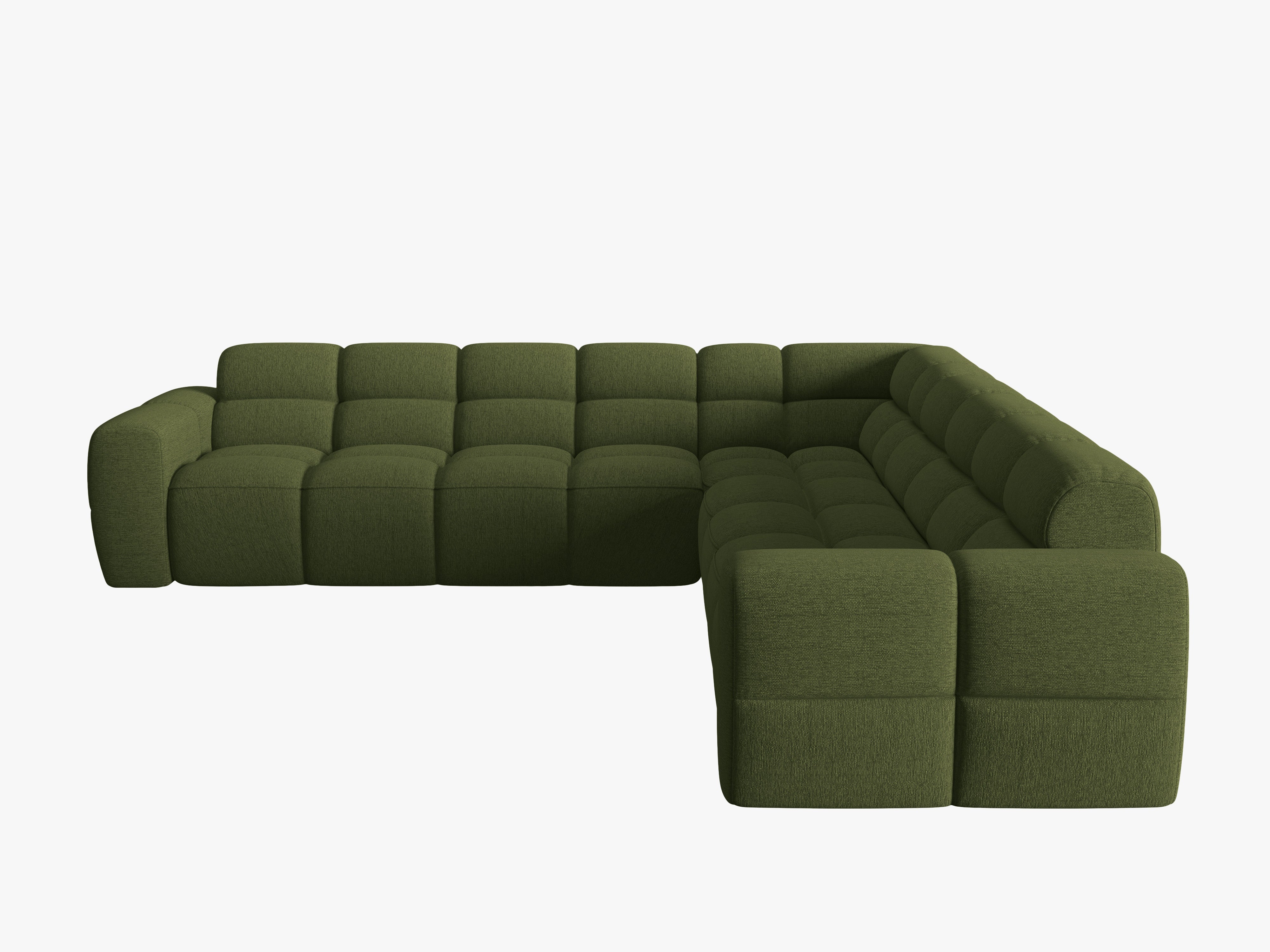 Symmetrische Eckcouch LISA grüner Chenille