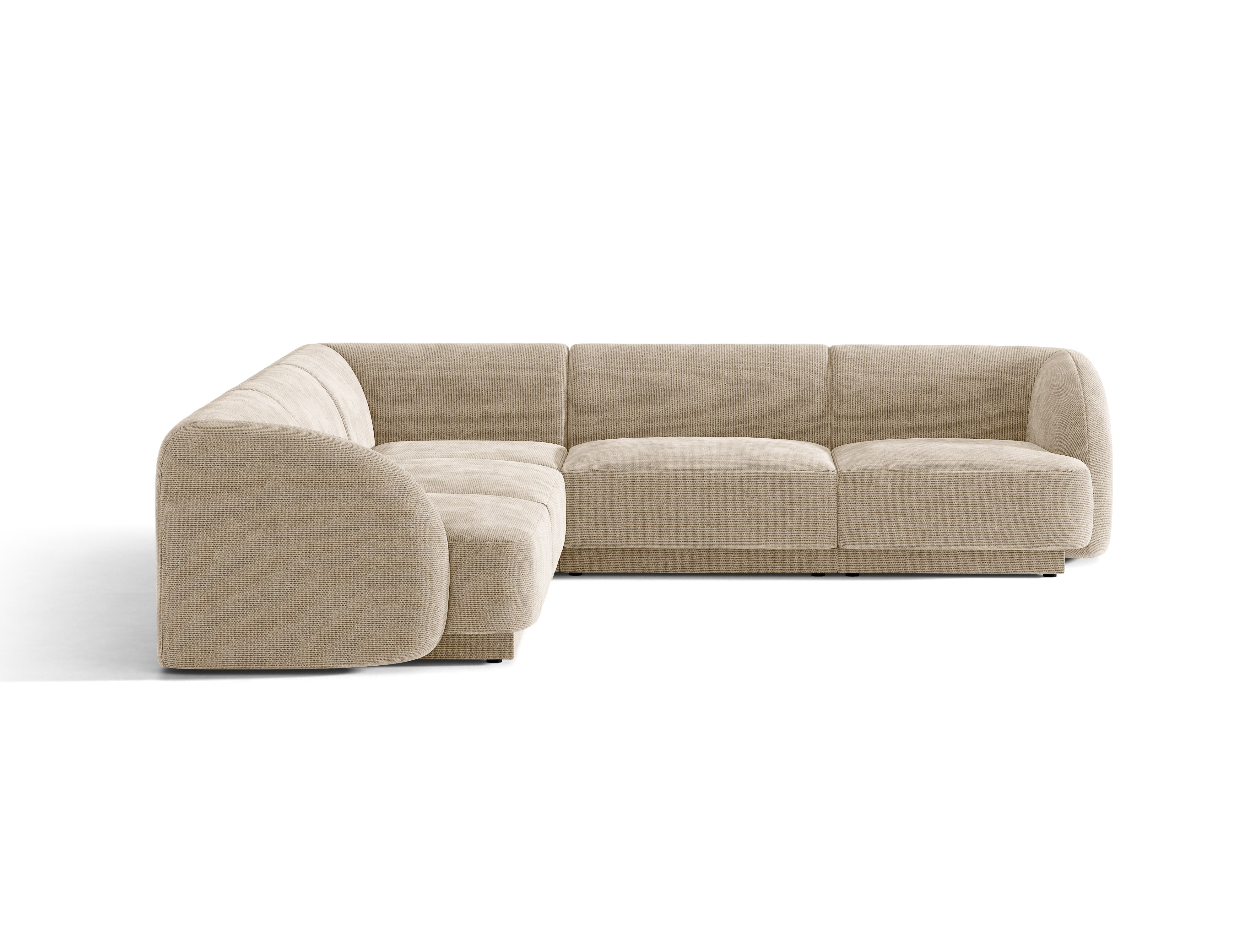 Symmetrisches 5-Sitzer Sofa MILEY in beigem Chenille