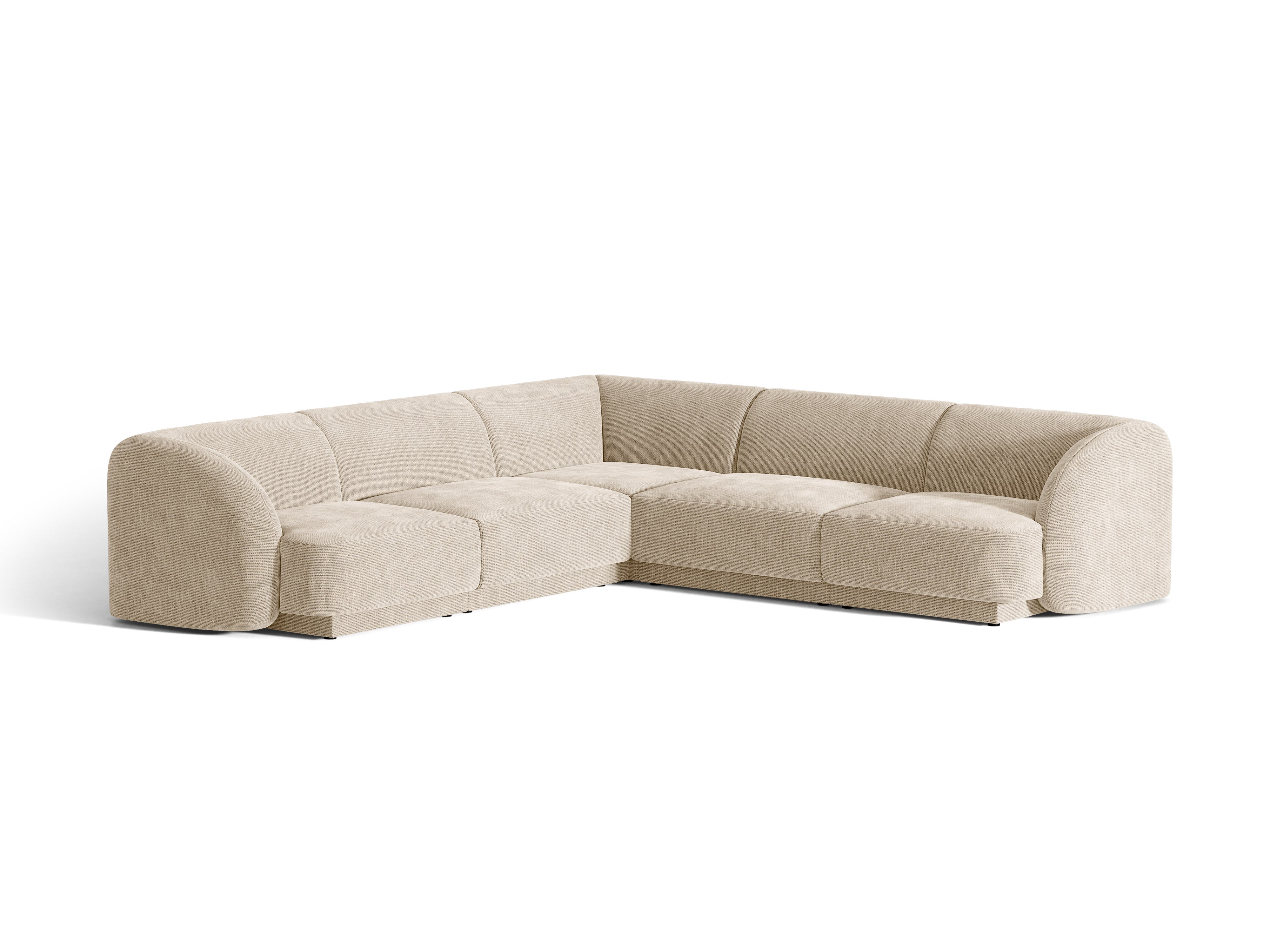 Symmetrisches 5-Sitzer Sofa MILEY in beigem Chenille