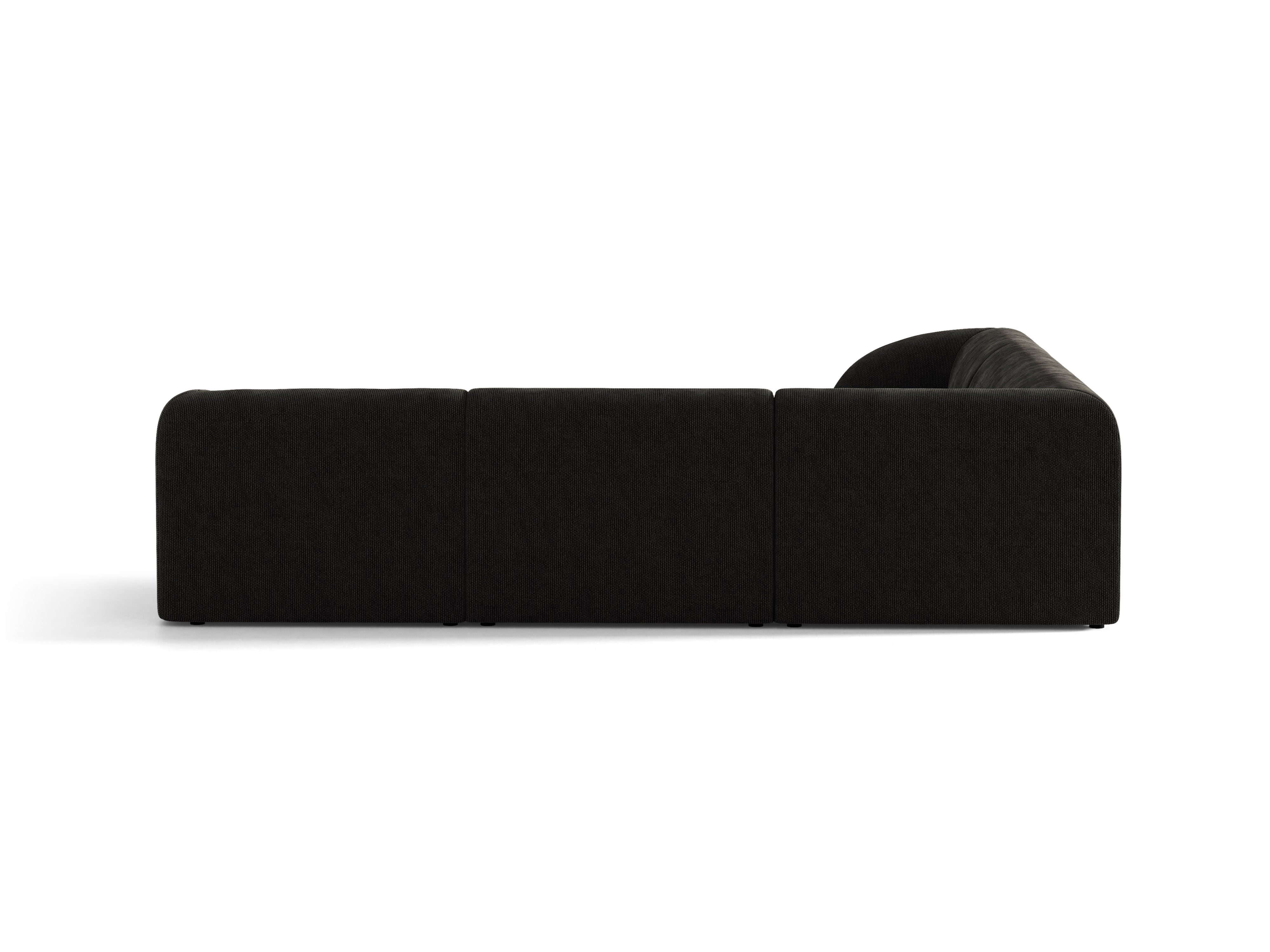 Symmetrische 5-Sitzer-Eckcouch MILEY schwarzes Chenille