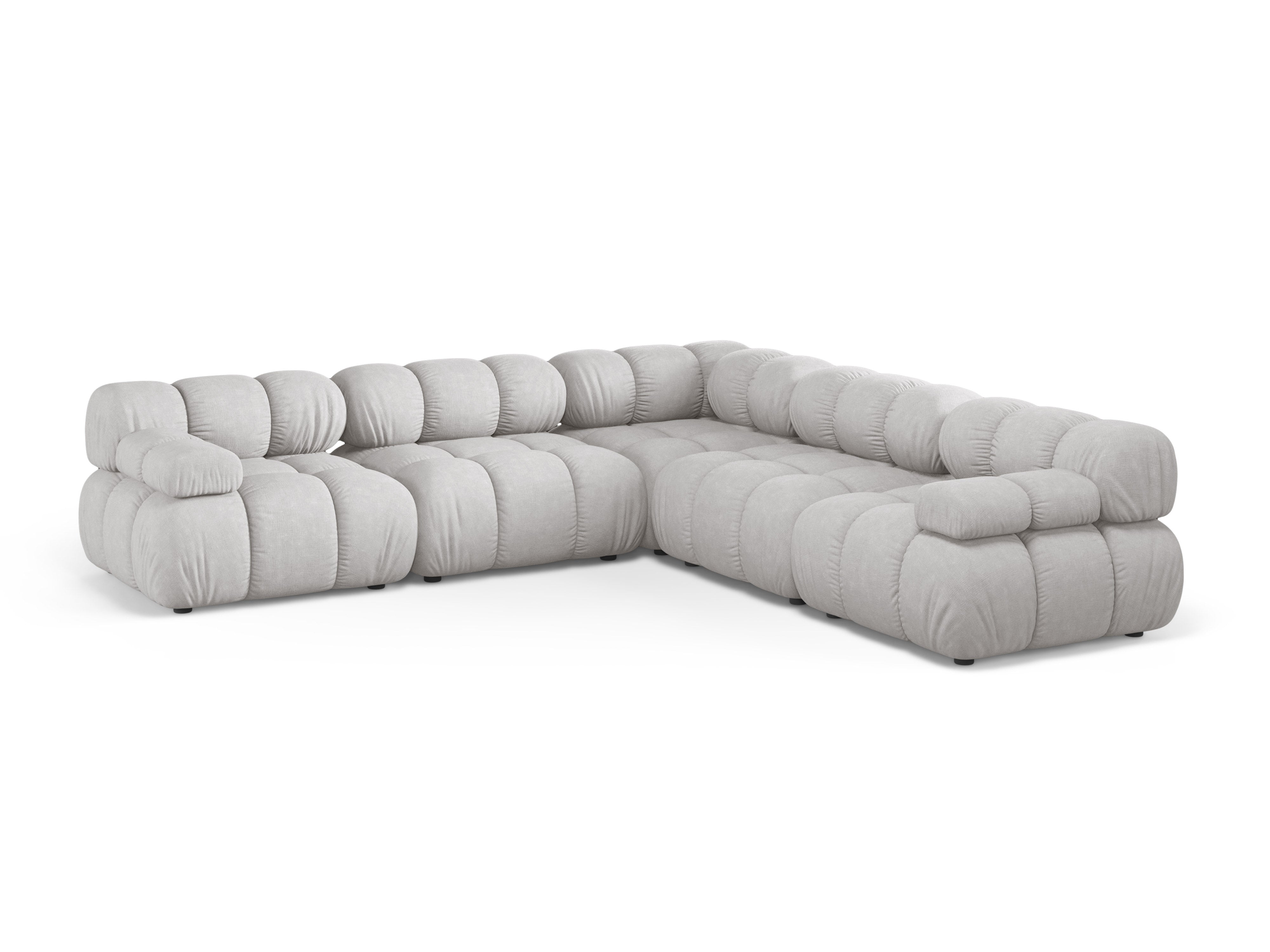 Symmetrische Eckcouch BELLIS in Hellgrau