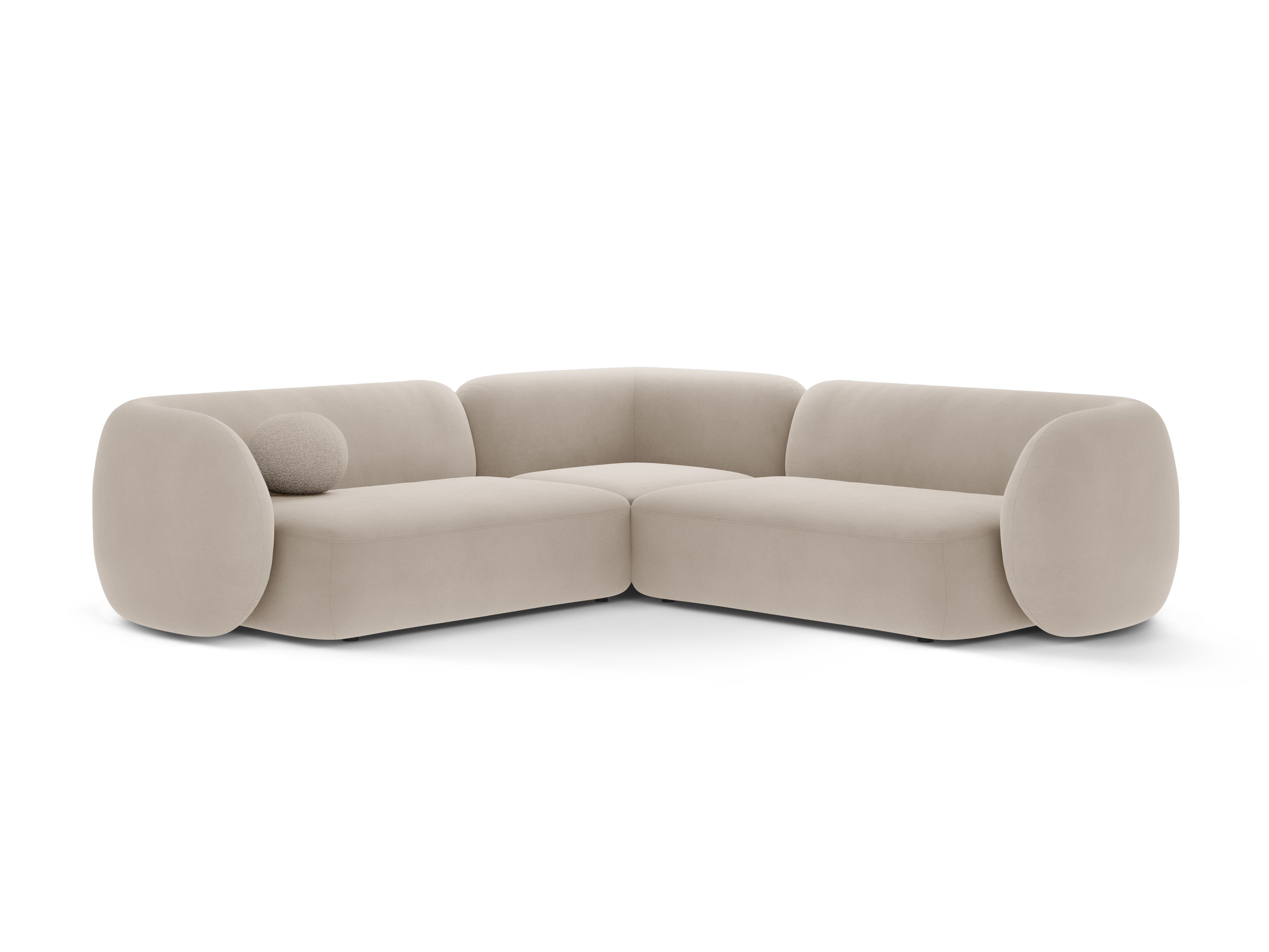 Symmetrisches Samtsofa KATE in Beige